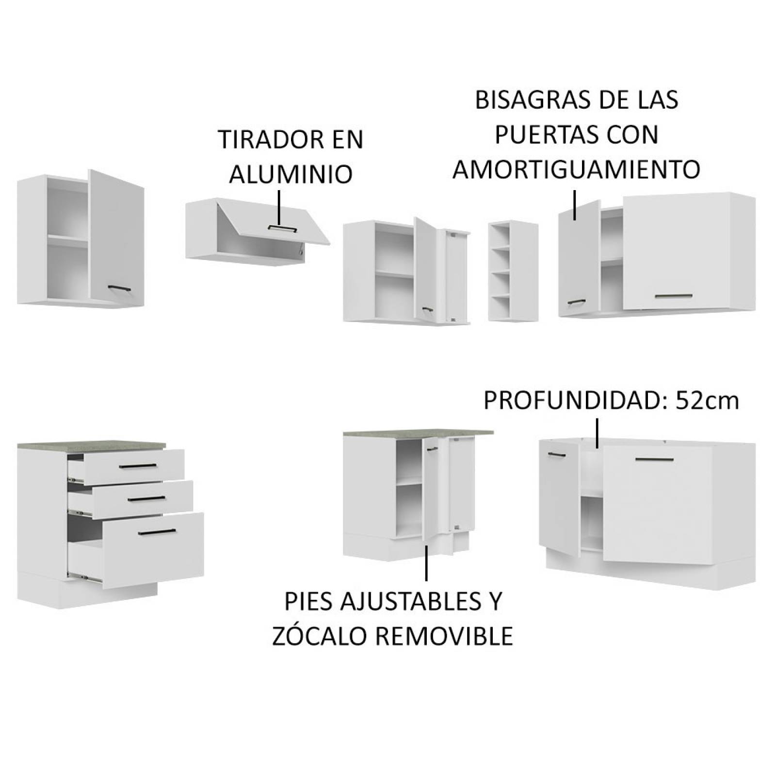 Mueble de Cocina Integral Esquinero 399cm Agata Madesa 02