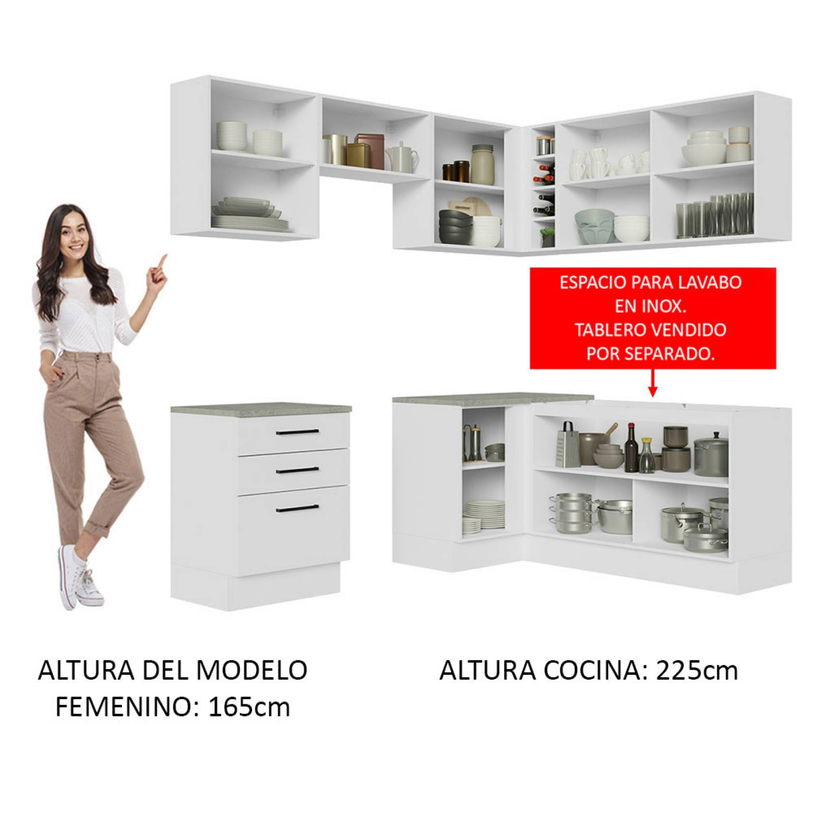 Mueble de Cocina Integral Esquinero 399cm Agata Madesa 02