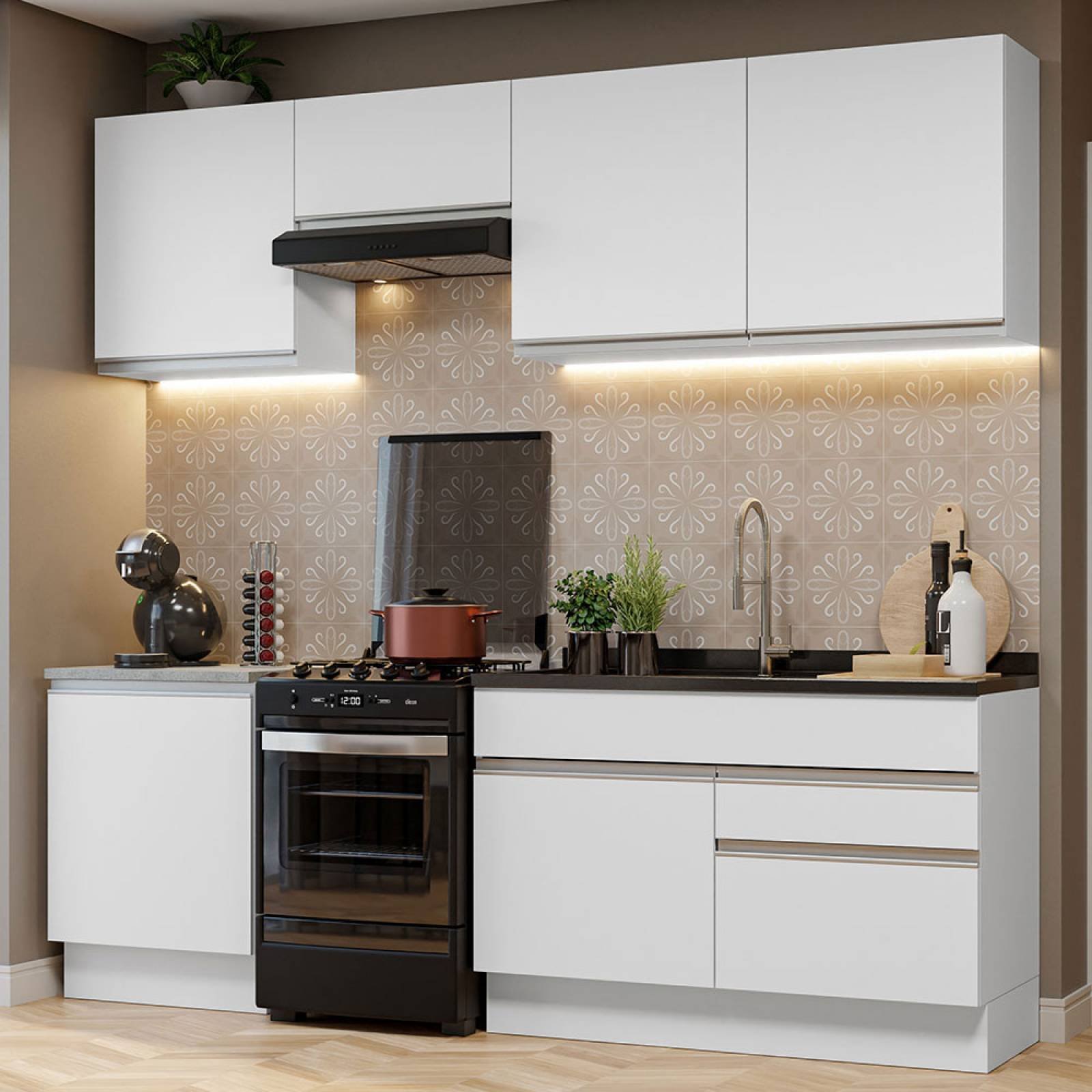 Genérico EN L Muebles de Cocina en L Completa Color Blanco Brillos ref-48 :  : Hogar y cocina