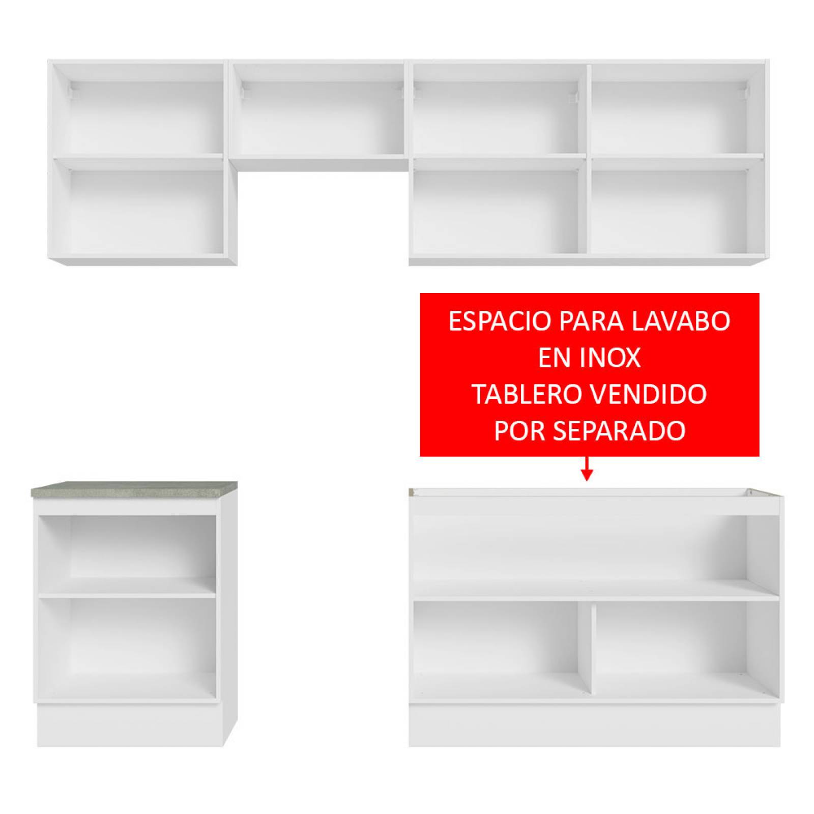 Mueble de Cocina Integral 240 cm Blanco Glamy Madesa 09