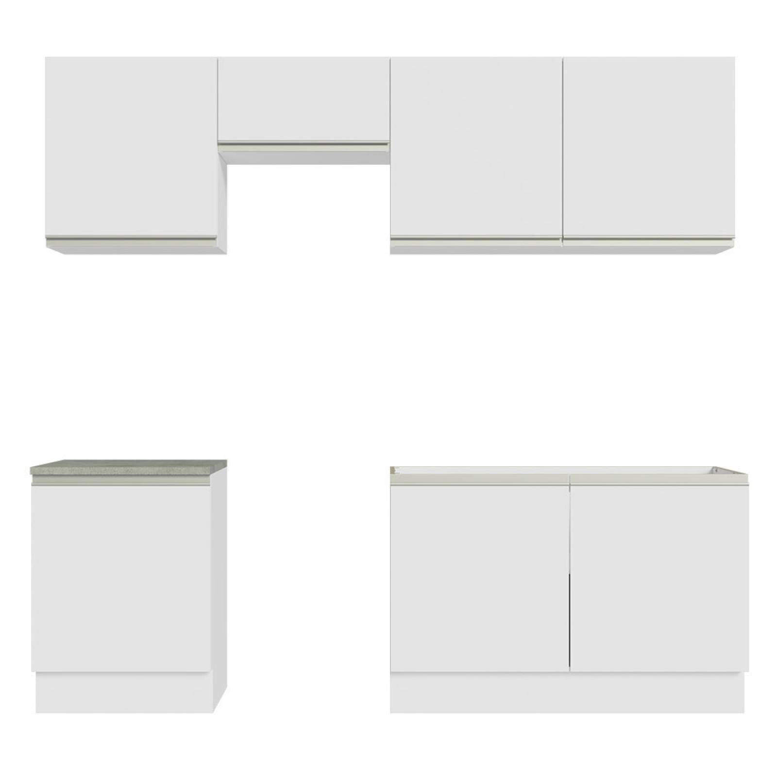 Mueble de Cocina Integral 240 cm Blanco Glamy Madesa 09