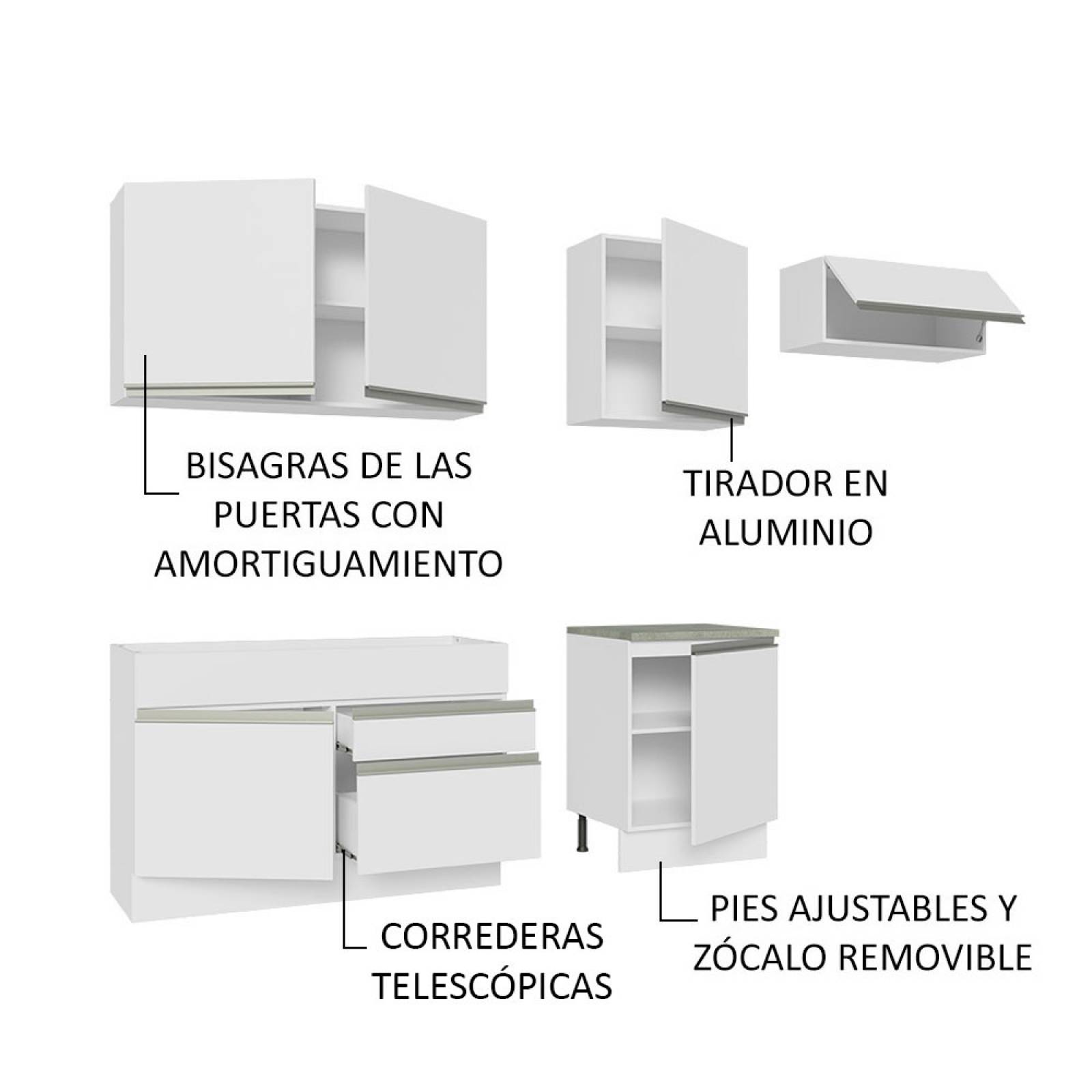 Mueble de Cocina Integral Madesa Glamy 260cm 03