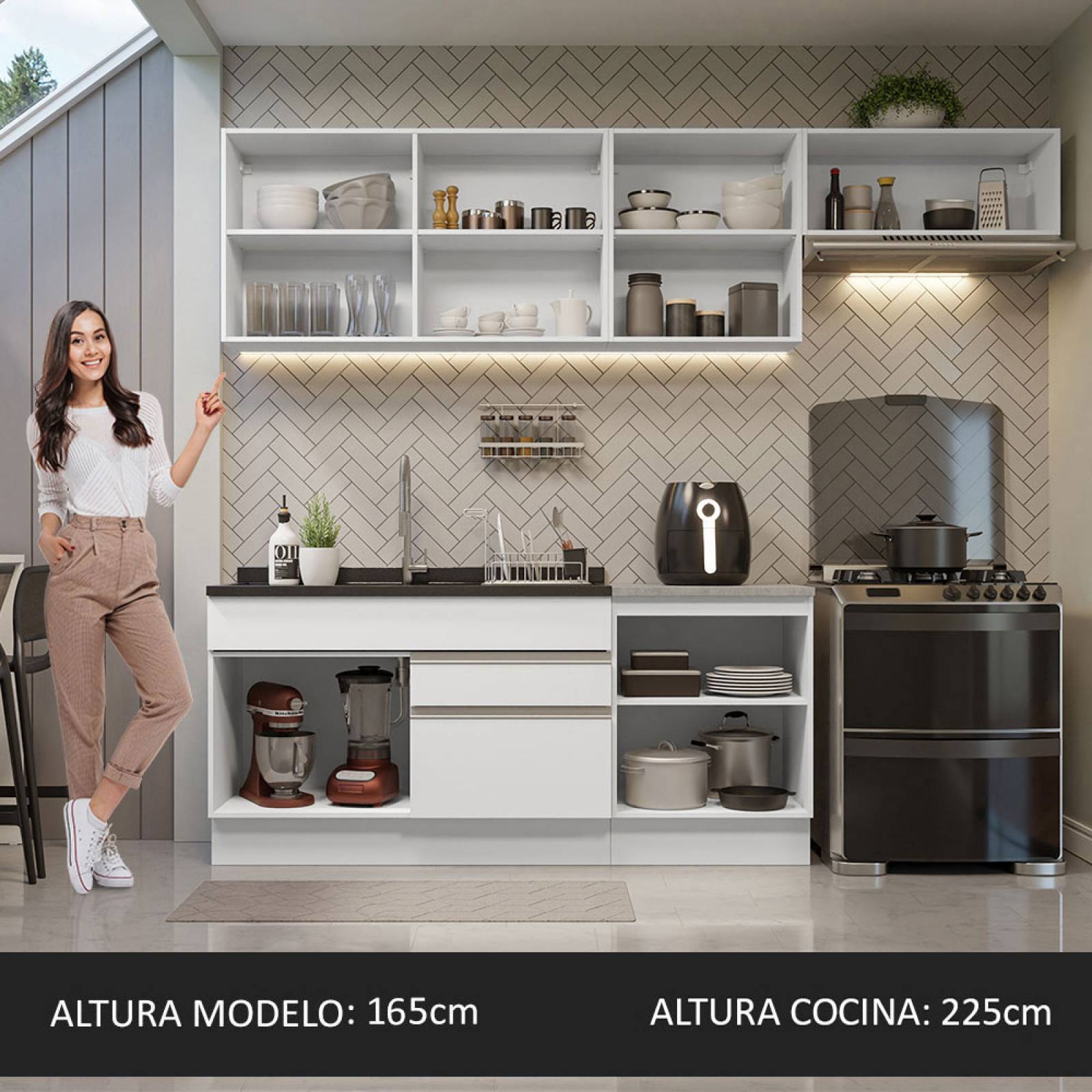 Mueble de Cocina Integral Madesa Glamy 260cm 03