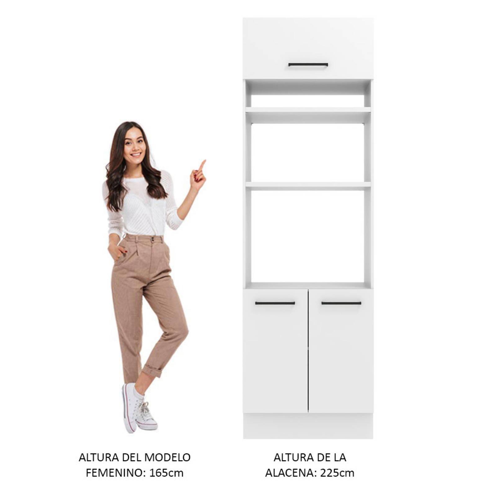 Mueble de Cocina para Horno y Microondas Madesa Agata 70 cm 3 Puertas