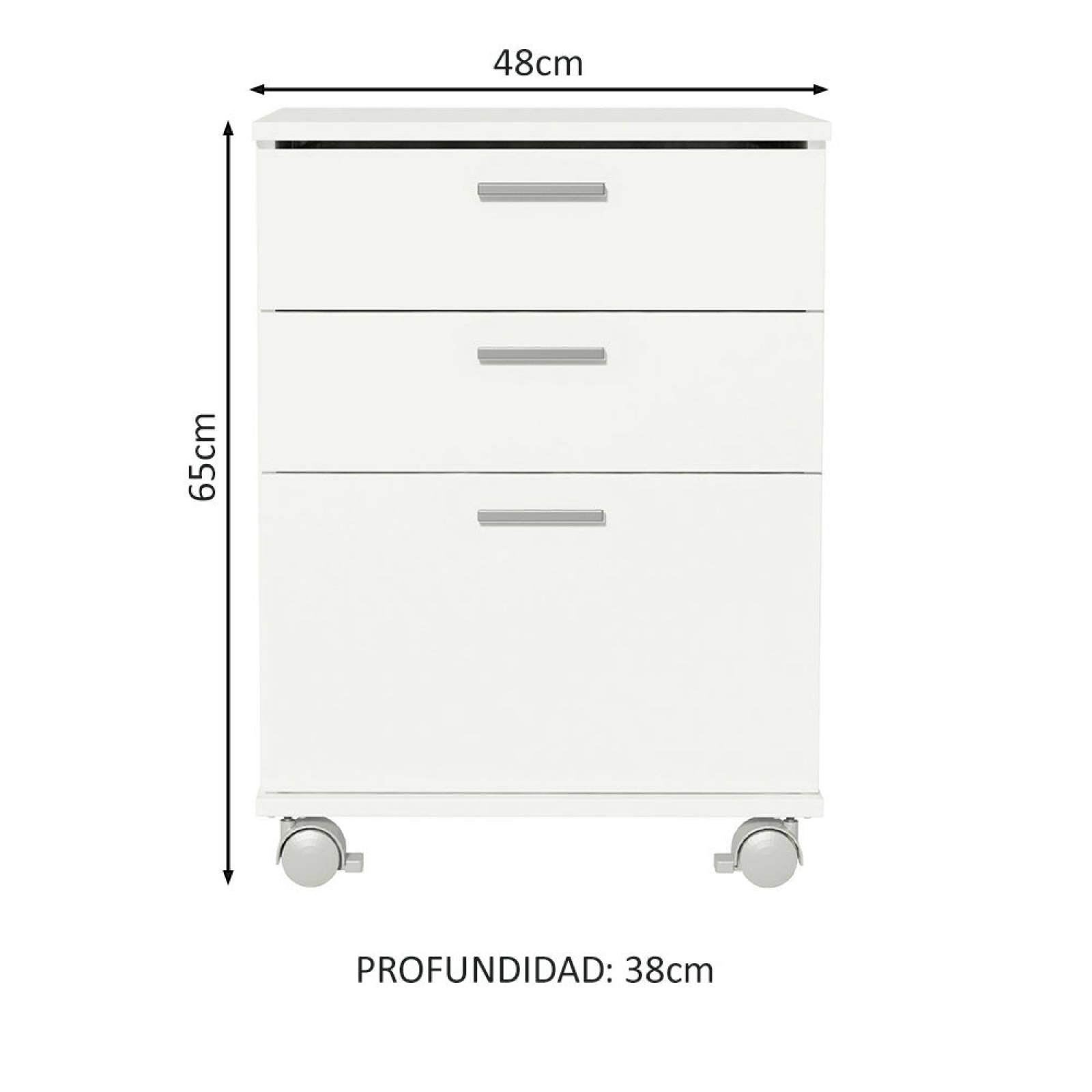 Cajonera para Baño Blanco con 3 Cajones y Ruedas Madesa