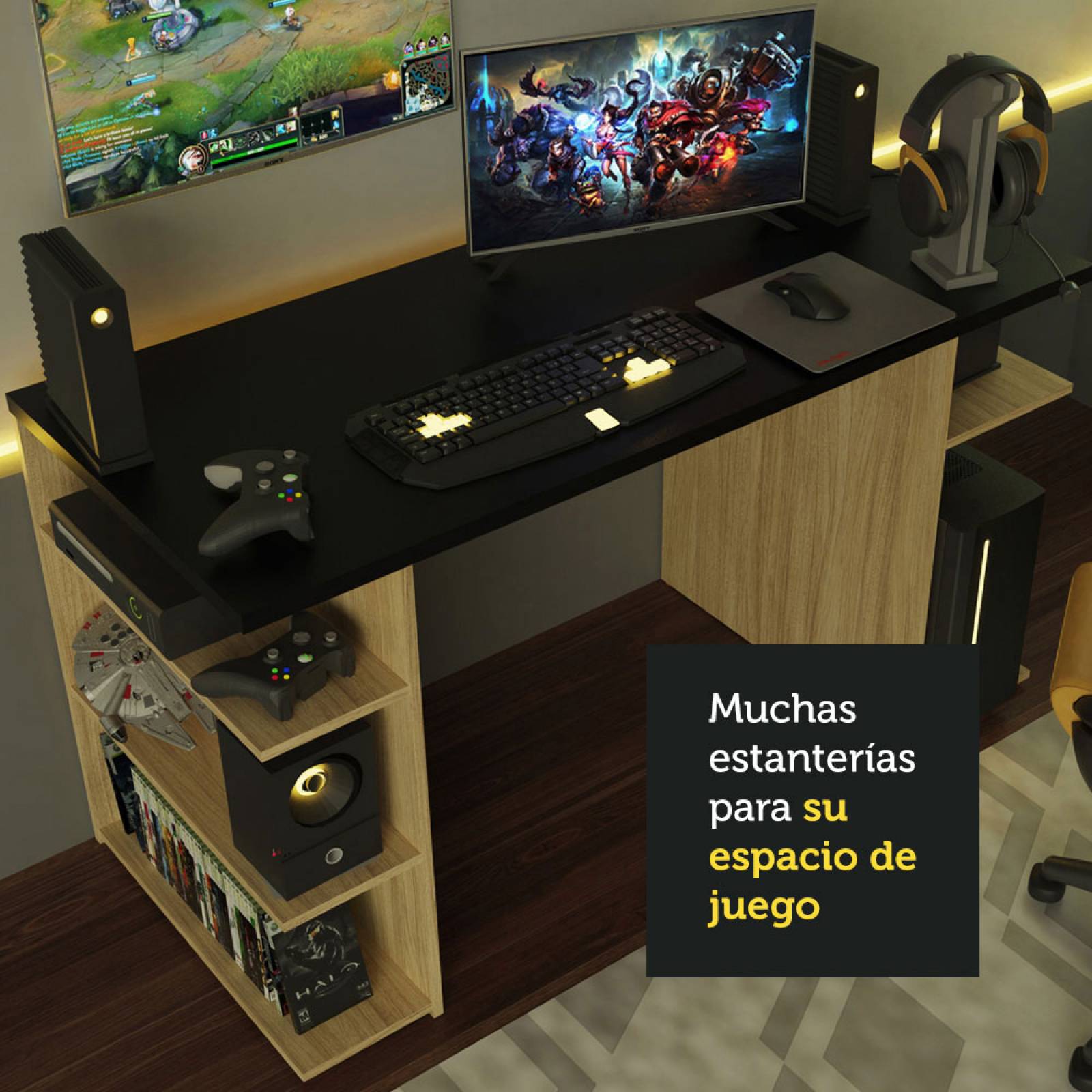 Escritorio Gamer Madesa 9409 Negro