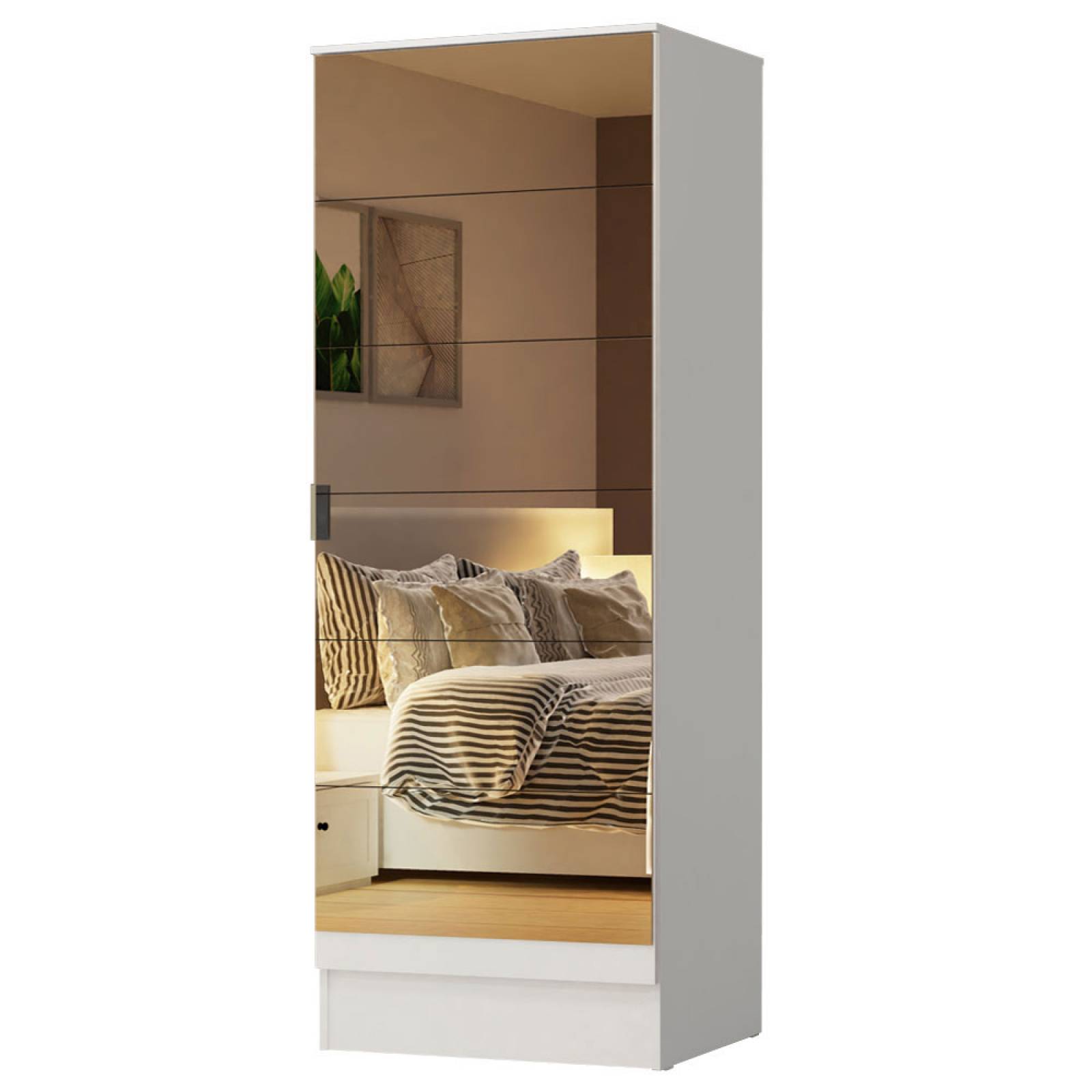 Zapatera Madesa Isis 1 Puerta con Espejo Blanco