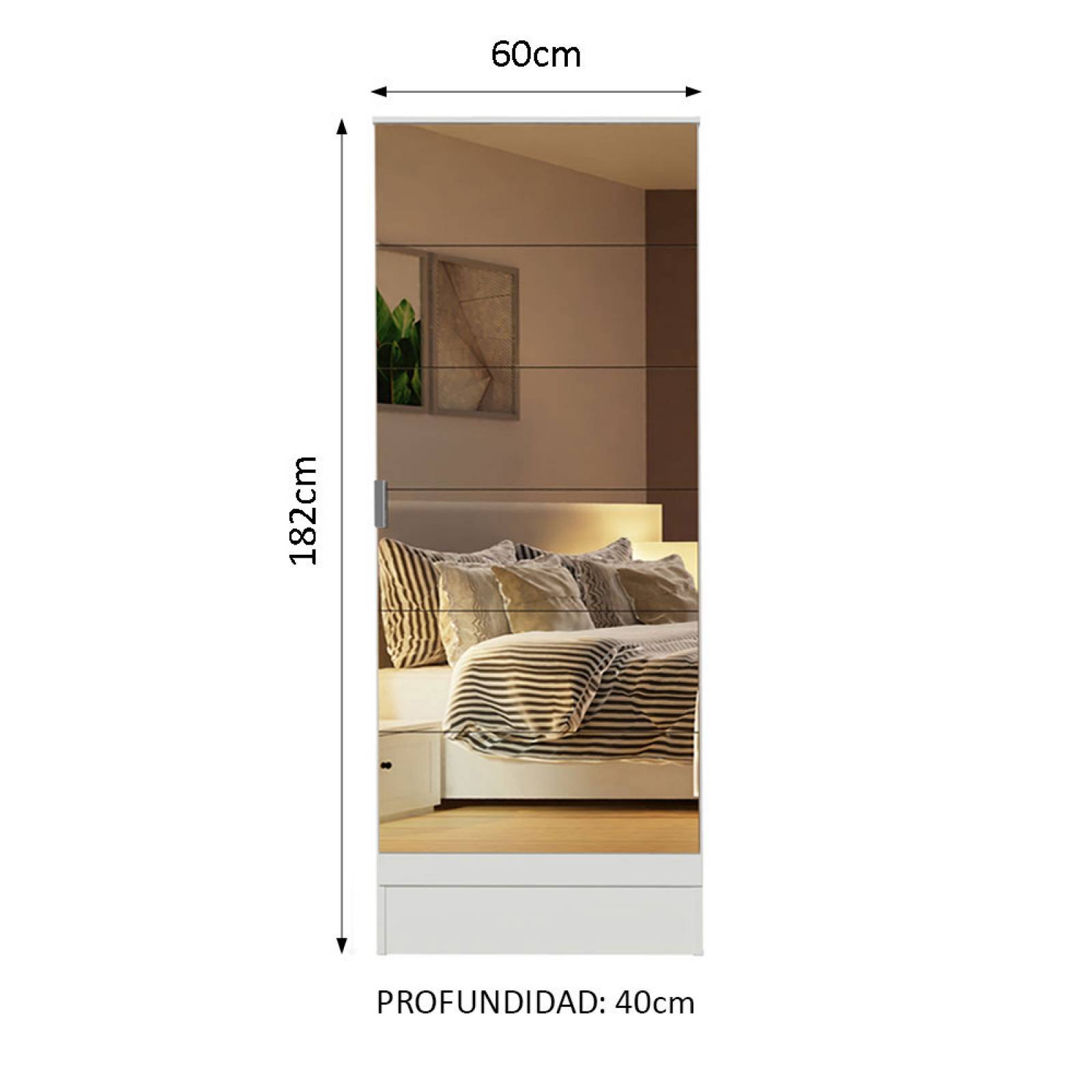 Zapatera Madesa Isis 1 Puerta con Espejo Blanco