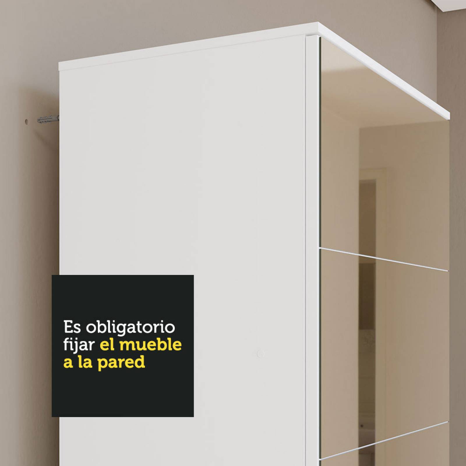 Zapatera Madesa Isis 1 Puerta con Espejo Blanco