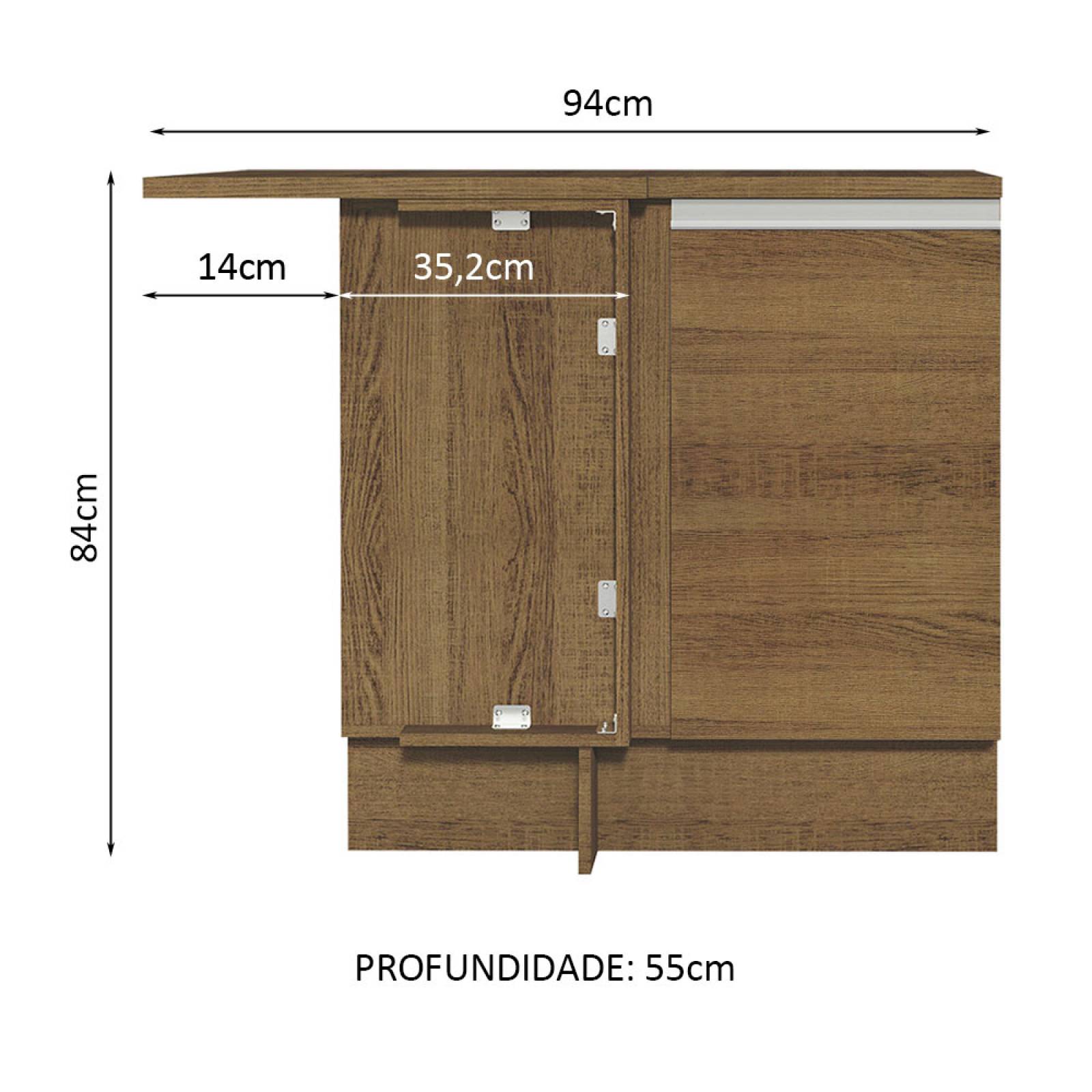 Mueble Inferior de Cocina Esquinero Madesa Glamy 1 Puerta Marron.