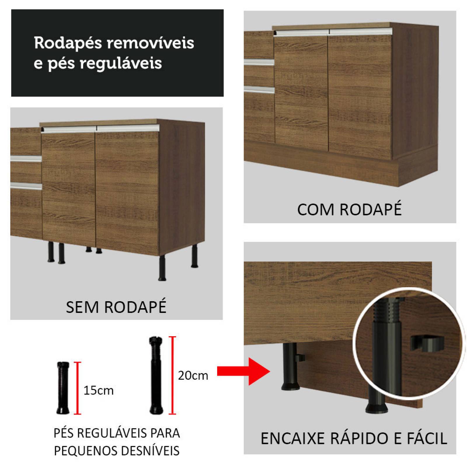 Mueble Inferior de Cocina Esquinero Madesa Glamy 1 Puerta Marron.