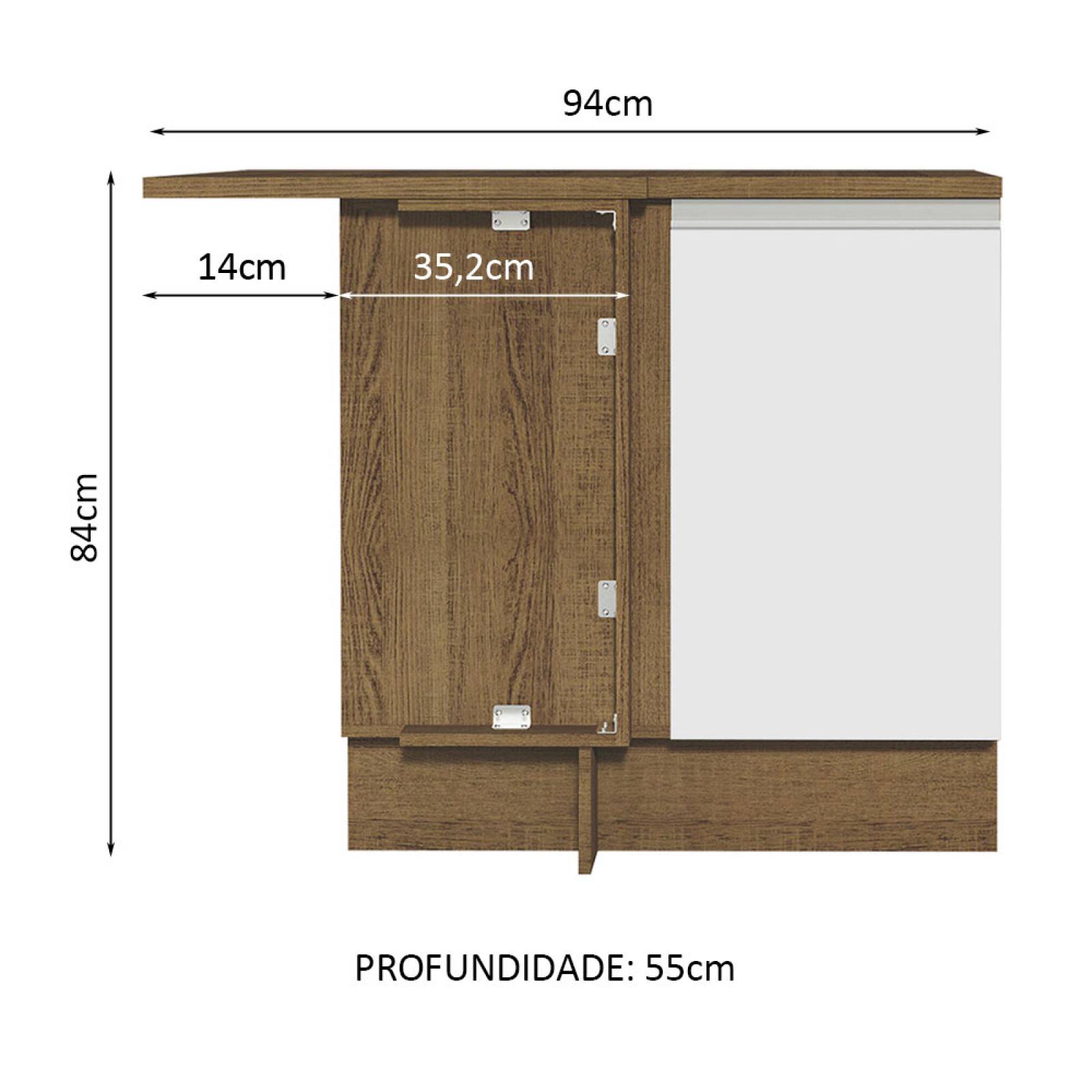 Mueble Inferior de Cocina Esquinero Madesa Glamy 1 Puerta.