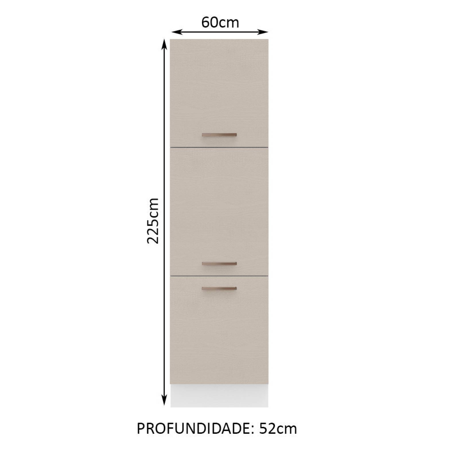 Mueble de Cocina Organizador 60 cm 3 Puertas Blanco/Crema Agata Madesa.