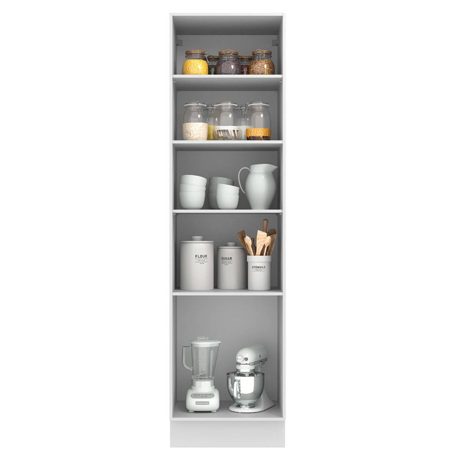 Mueble de Cocina Organizador 60 cm 3 Puertas Blanco/Crema Agata Madesa.