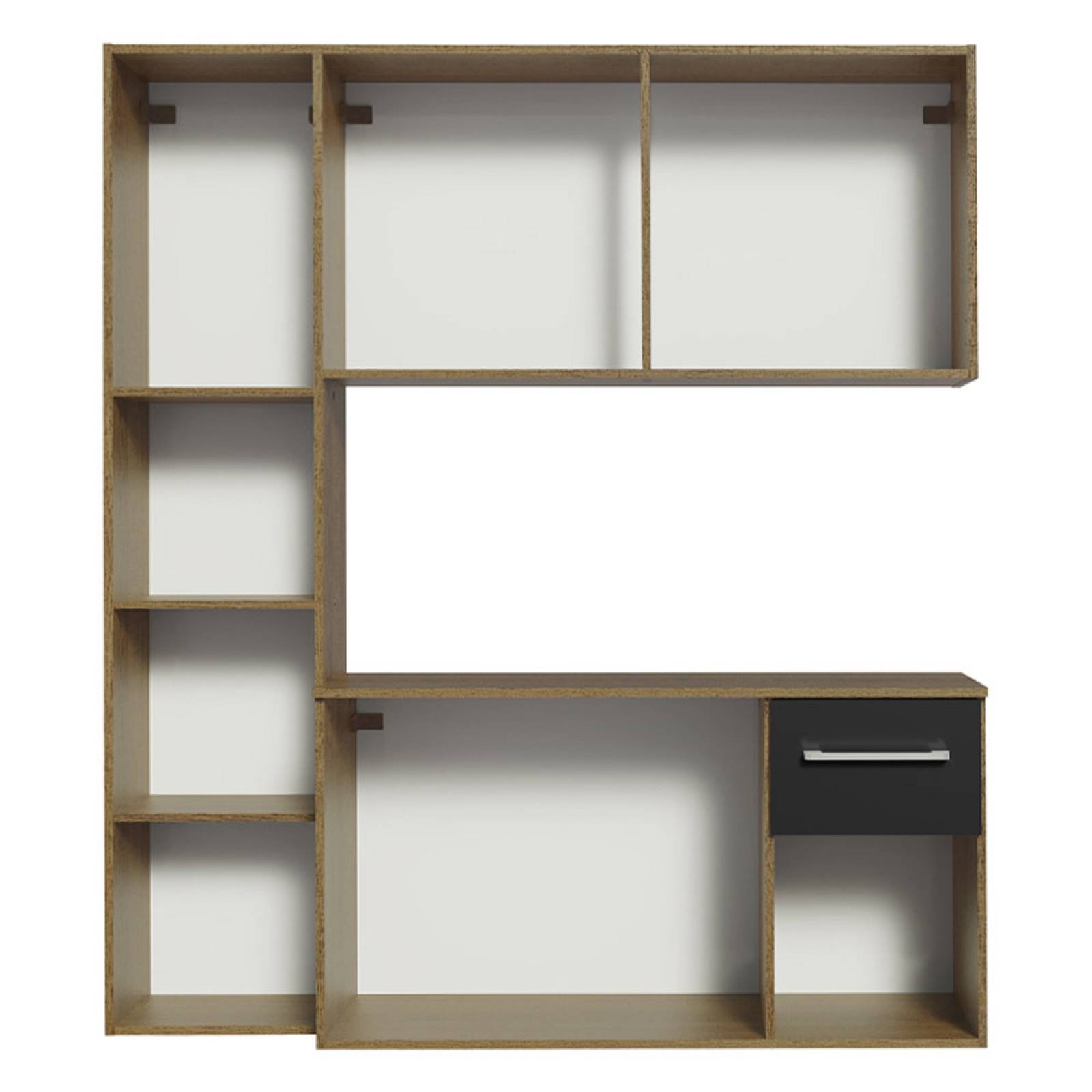 Cocina Compacta Easy Madesa 120cm Negro/Marrón.