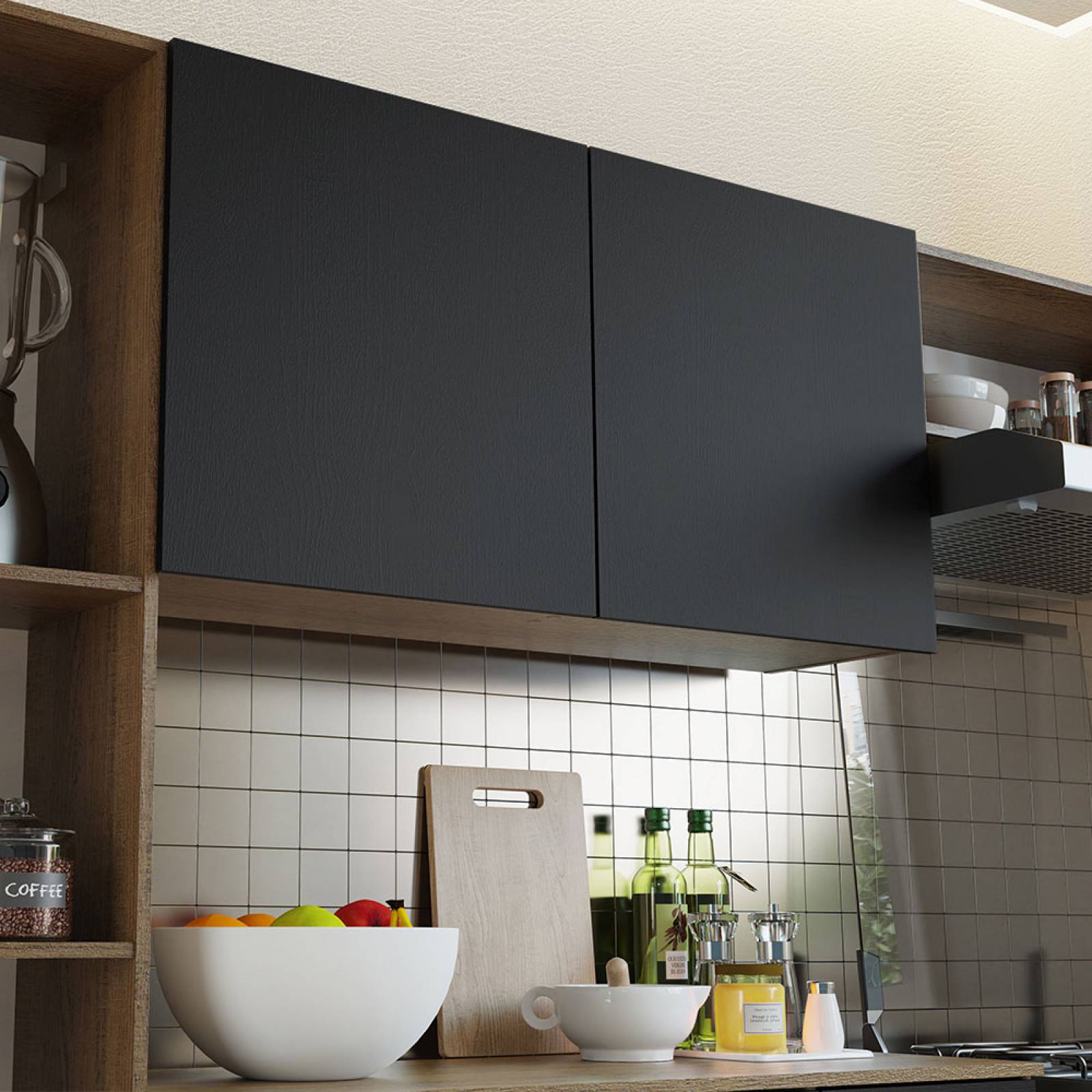 Mueble de Cocina Compacto 180cm Marron/Negro Easy Madesa.