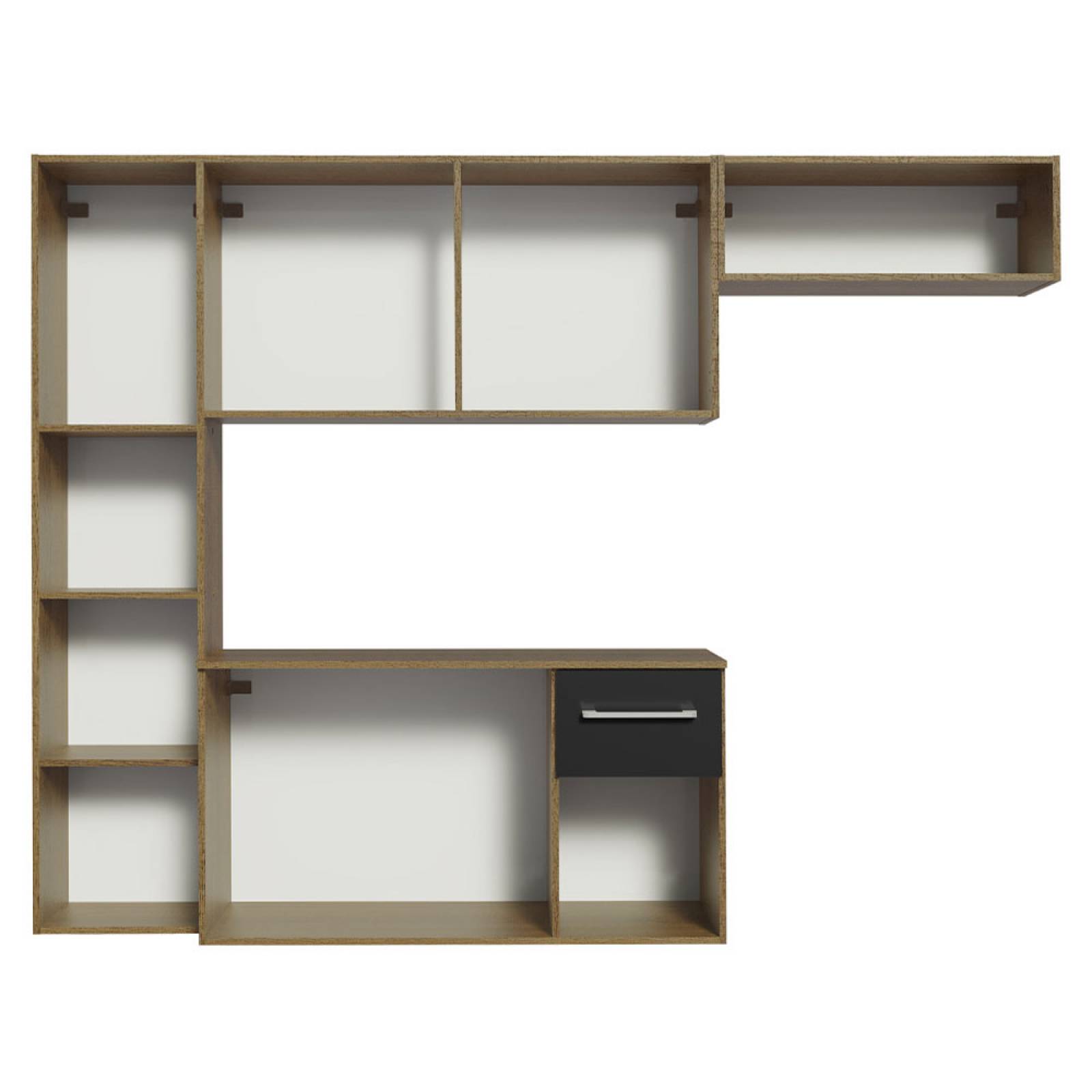 Mueble de Cocina Compacto 180cm Marron/Negro Easy Madesa.