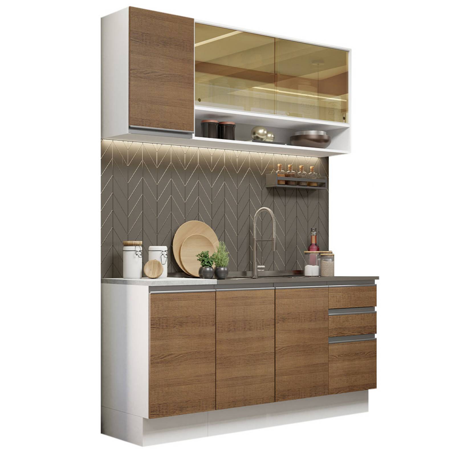 Cocina Integral Completa Modular Madesa Glamy Con Tarja BM.