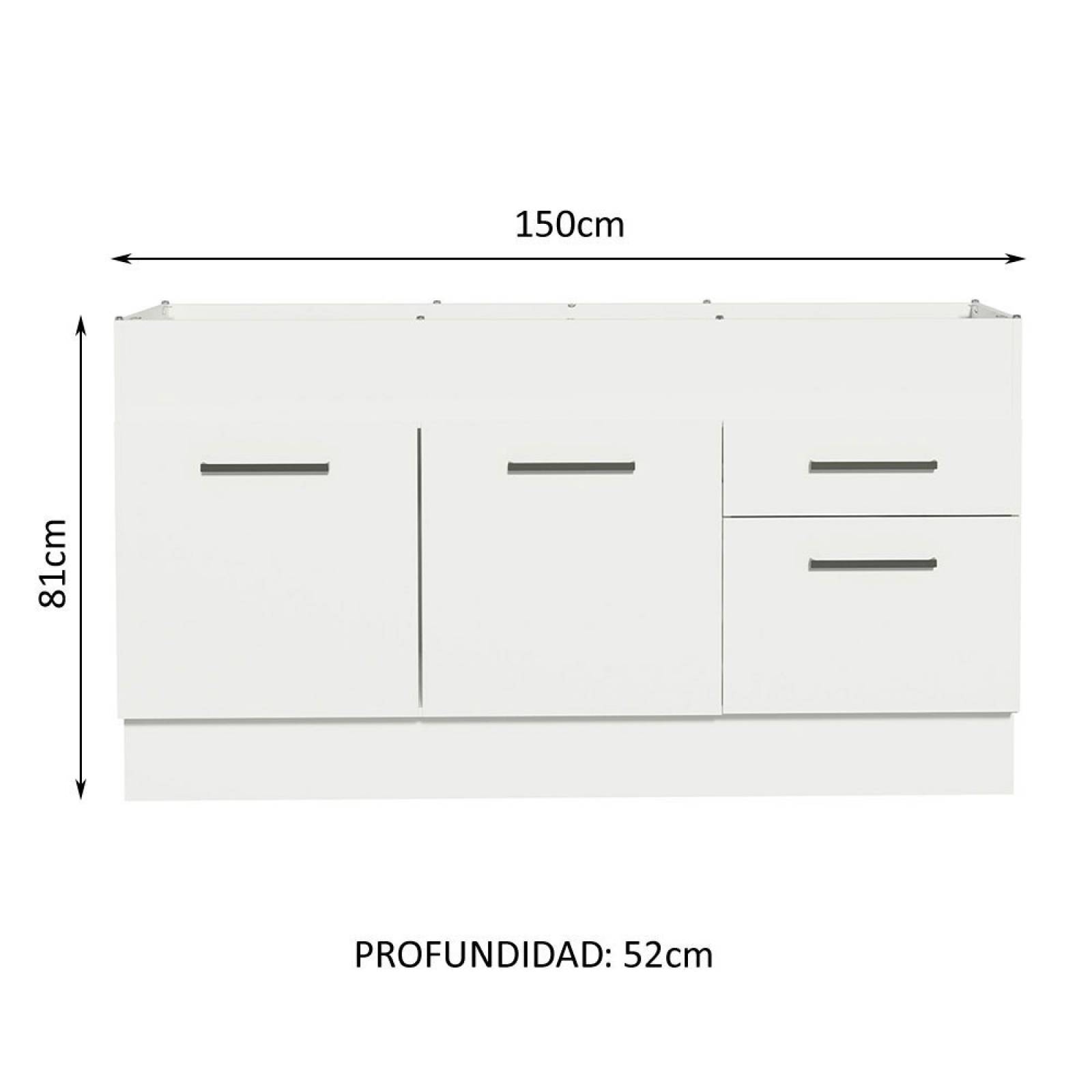 Mueble Inferior de Cocina Madesa Agata 150cm 2 Puertas y 2 Cajones BB