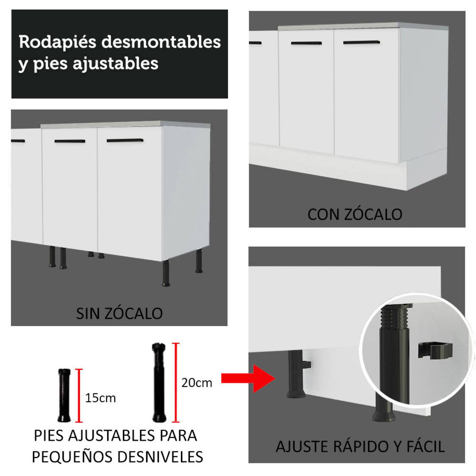 Mueble Inferior de Cocina Madesa Agata 150cm 2 Puertas y 2 Cajones BB