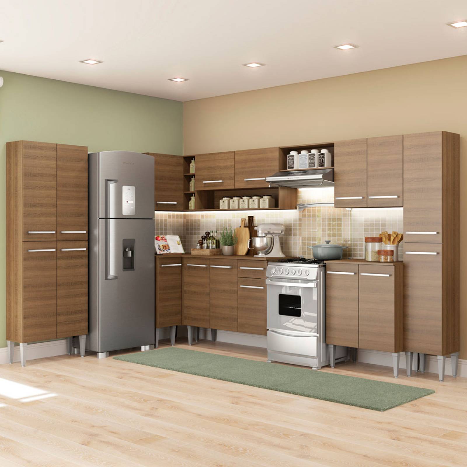 Mueble de Cocina Integral Esquinera 513cm Emilly Live Madesa 01