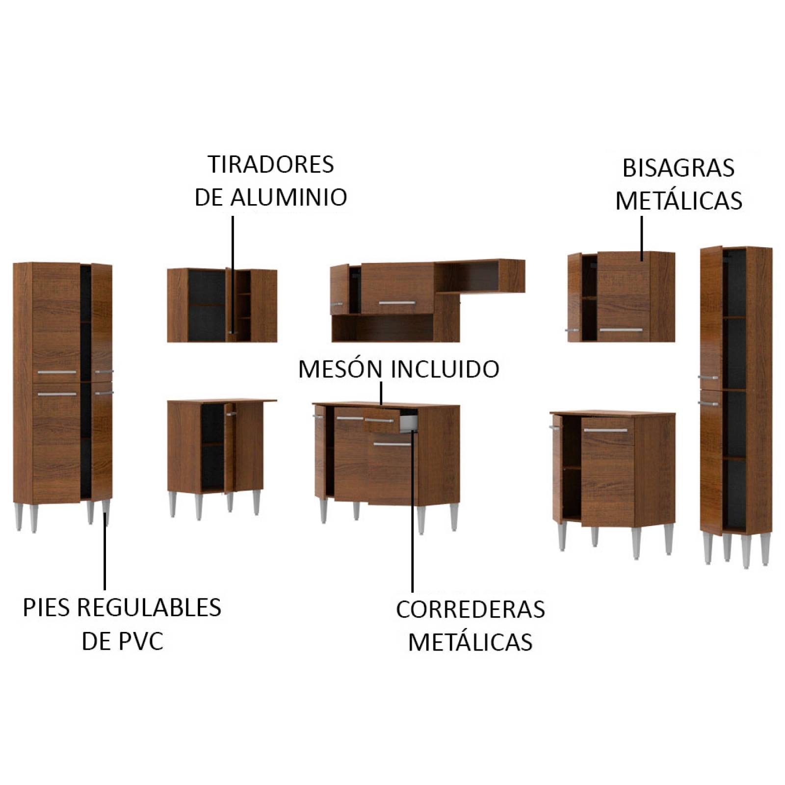 Mueble de Cocina Integral Esquinera 513cm Emilly Live Madesa 01