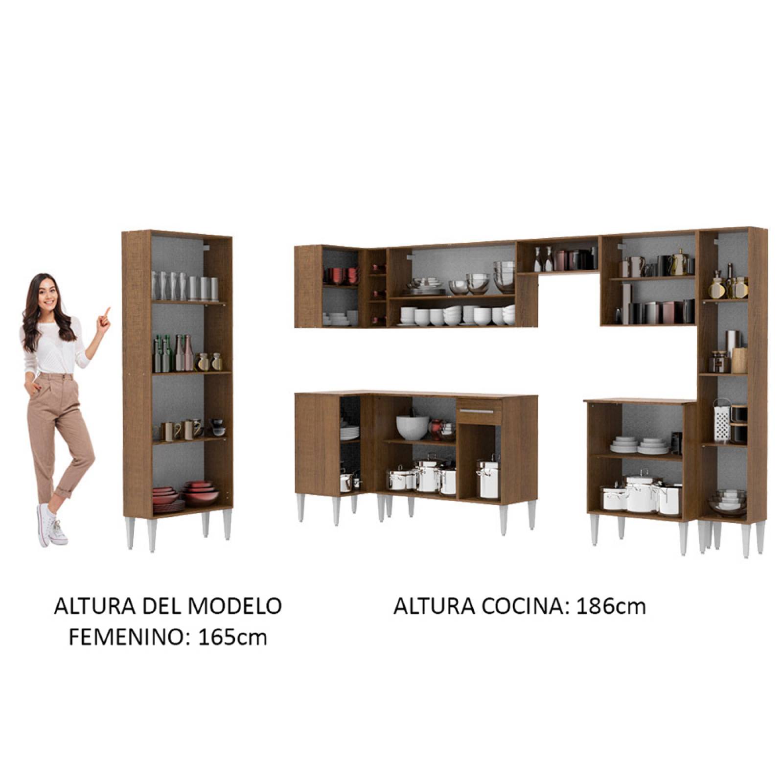 Mueble de Cocina Integral Esquinera 513cm Emilly Live Madesa 01