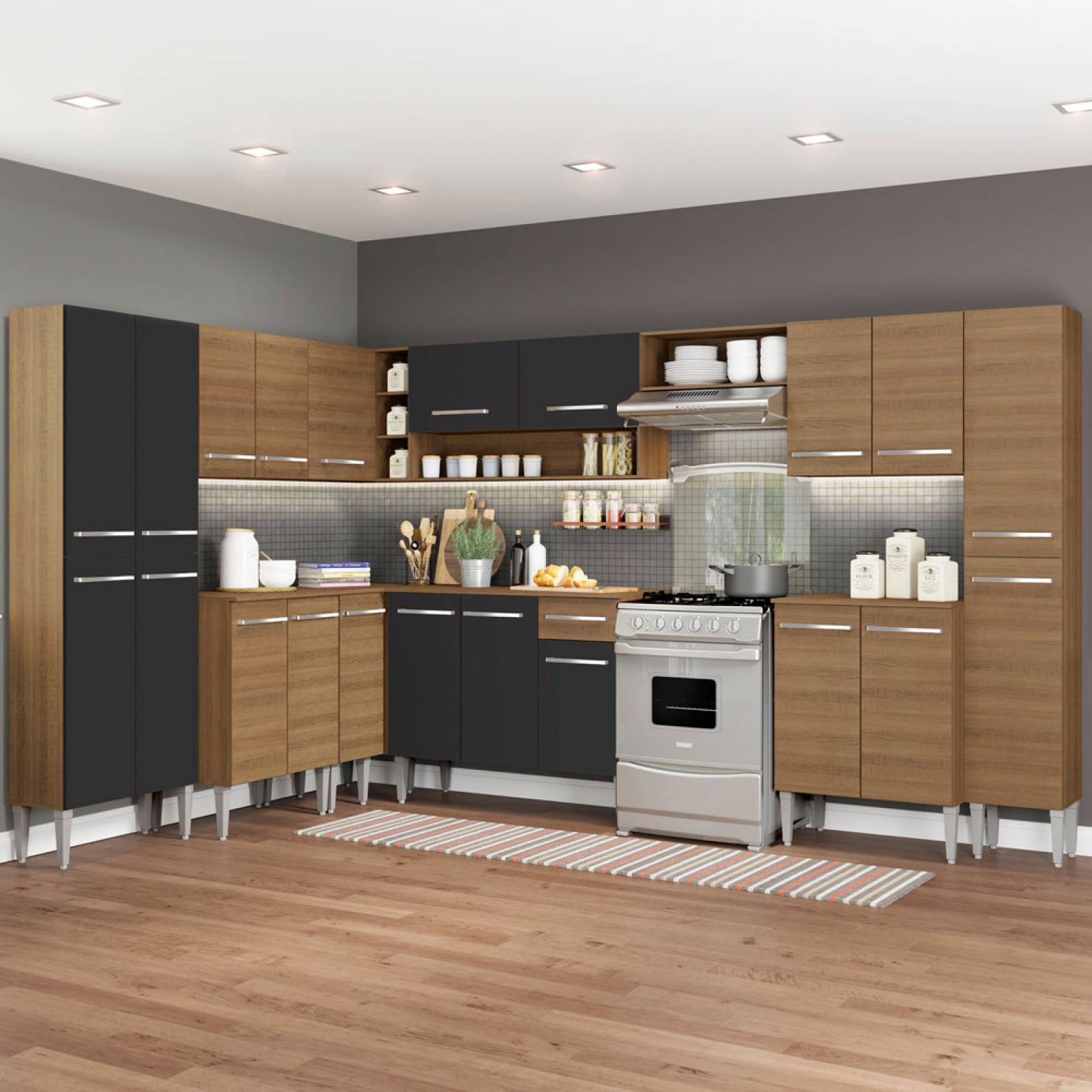 Mueble de Cocina Integral Esquinera 513cm Emilly Big Madesa 02