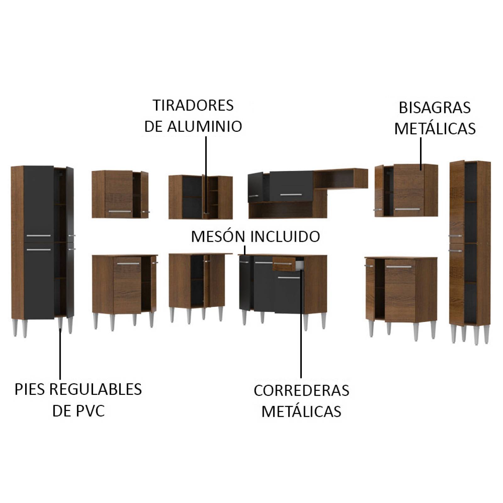 Mueble de Cocina Integral Esquinera 513cm Emilly Big Madesa 02