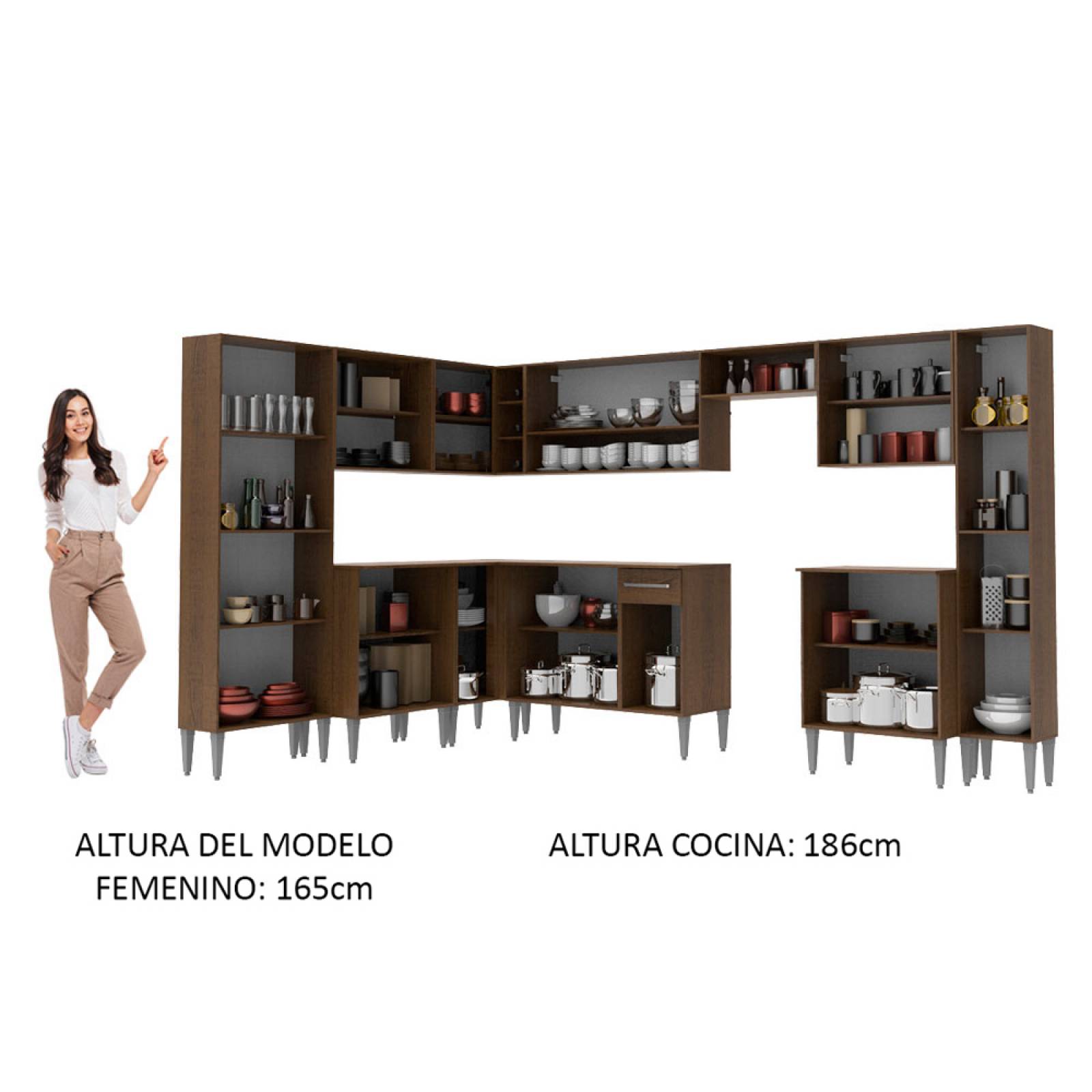 Mueble de Cocina Integral Esquinera 513cm Emilly Big Madesa 02