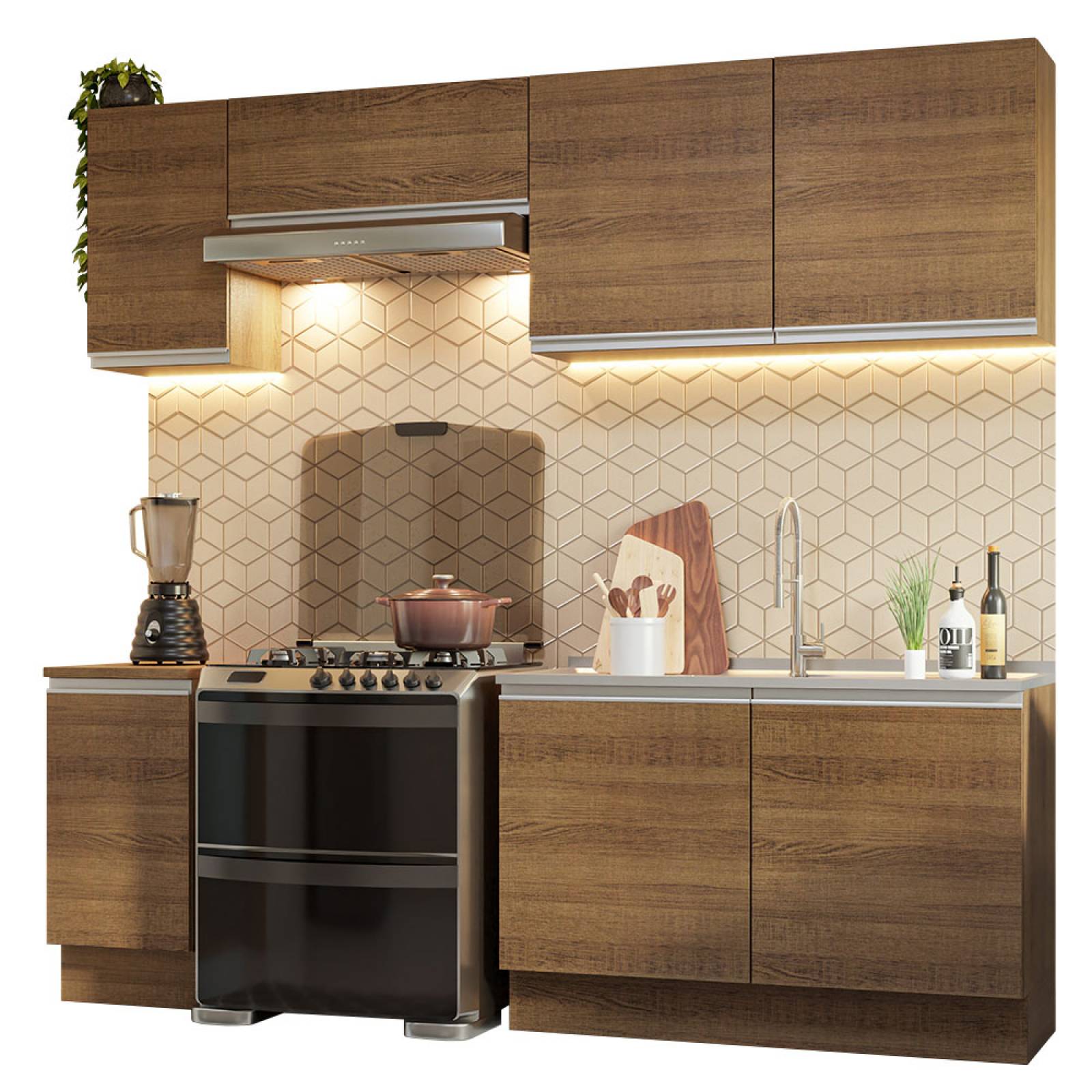 Mueble de Cocina Integral 240cm Glamy Madesa 10.