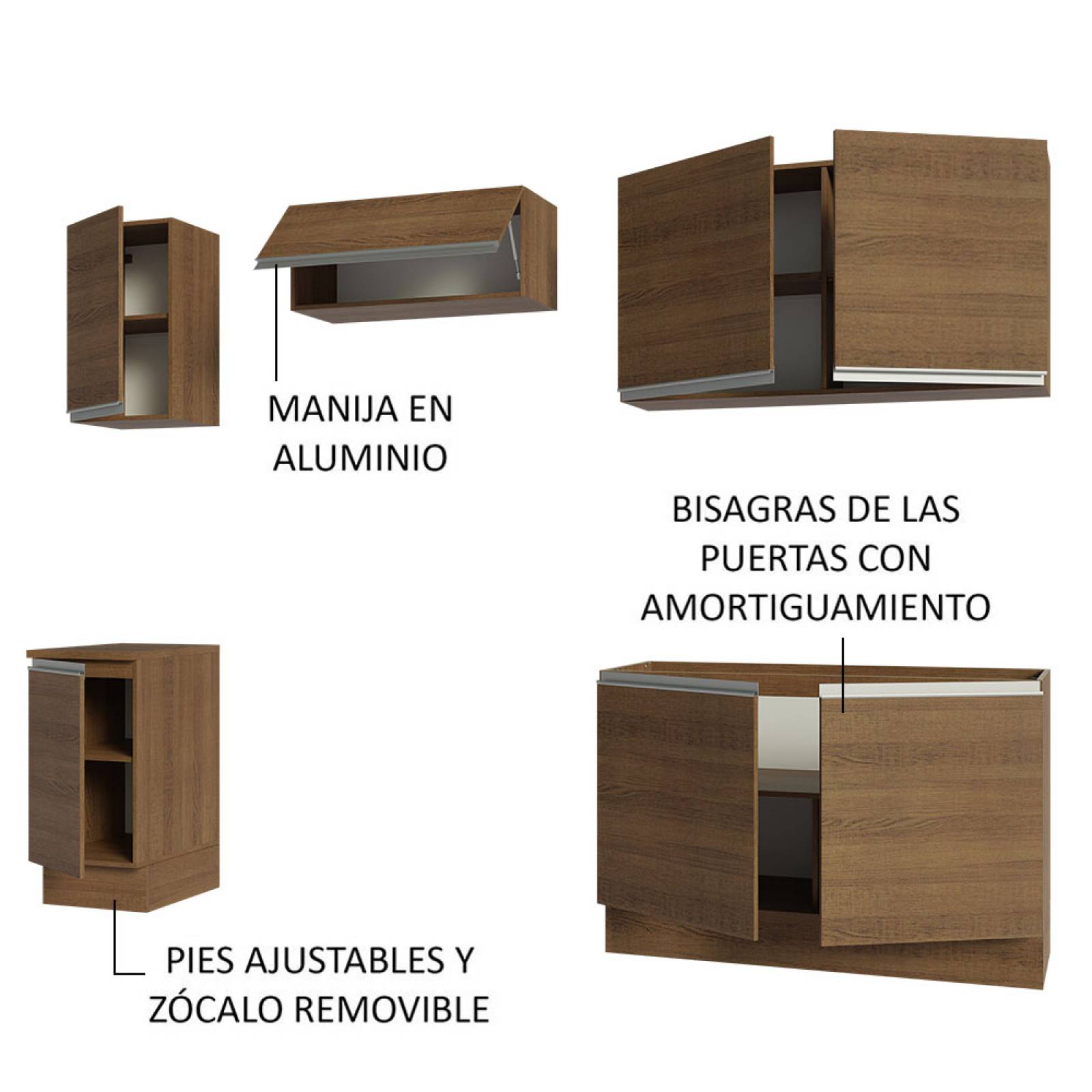 Mueble de Cocina Integral 240cm Glamy Madesa 10.