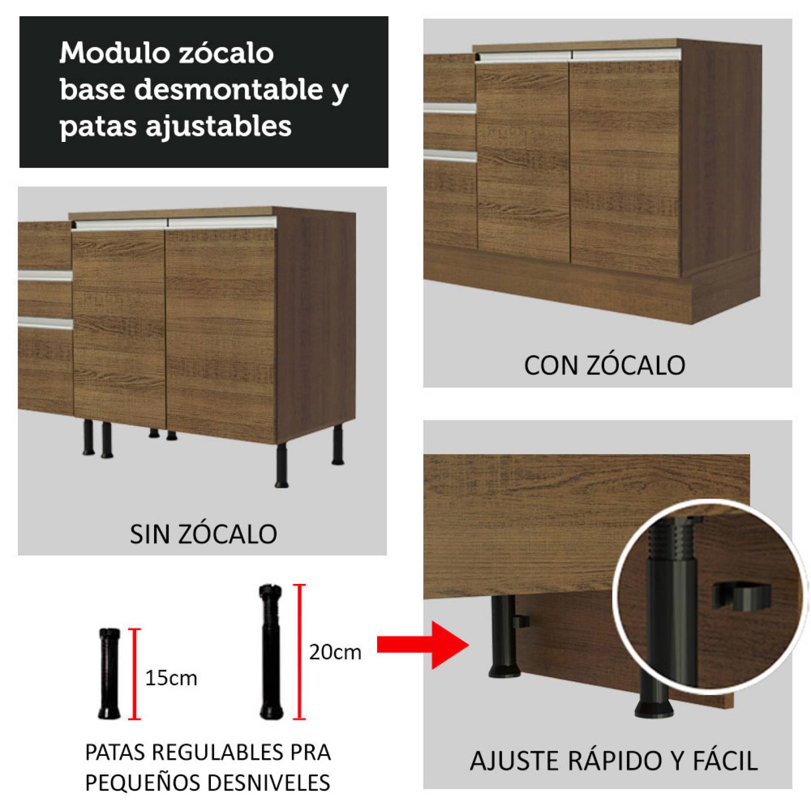 Mueble de Cocina Integral 260cm Glamy Madesa 05.