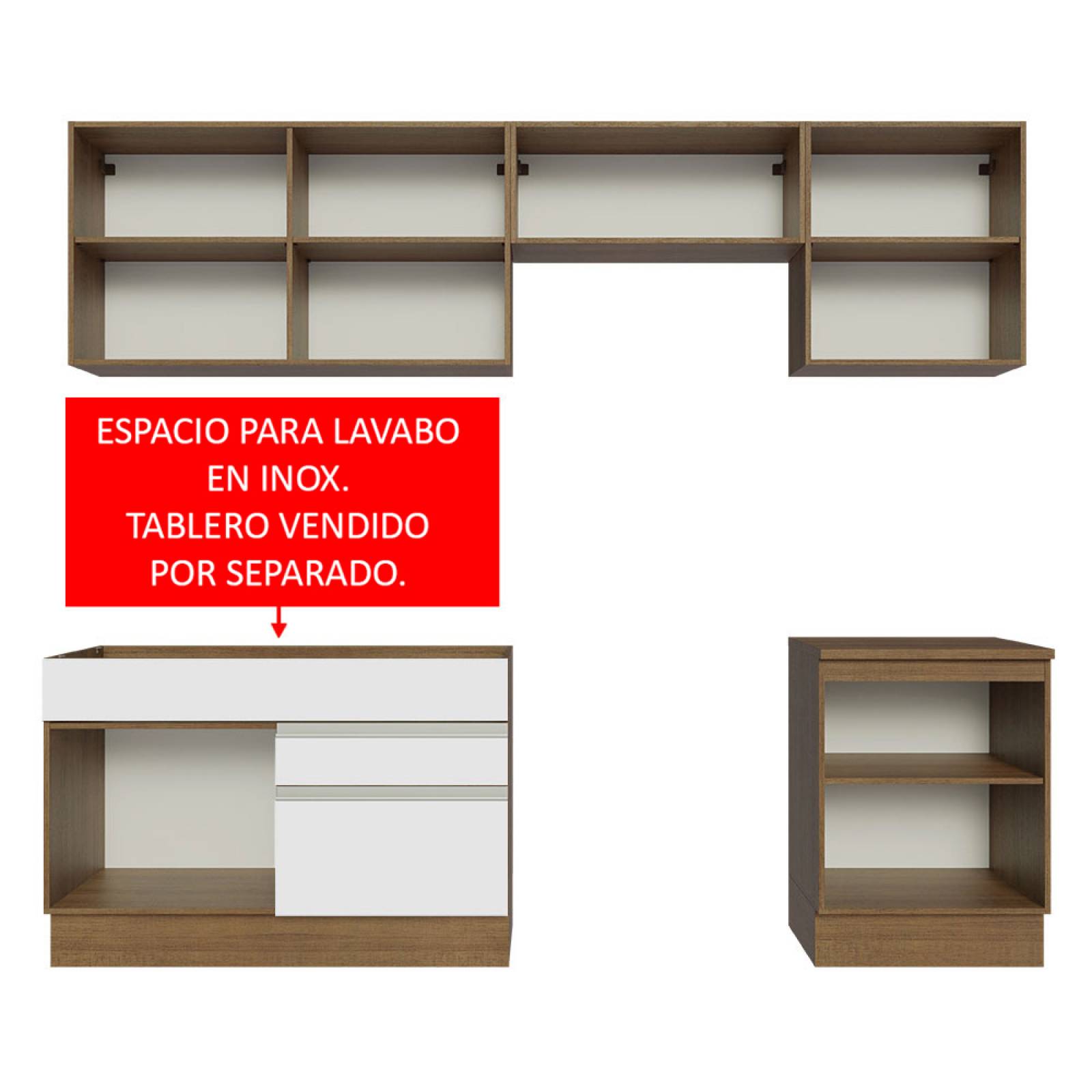 Mueble de Cocina Integral 260cm Glamy Madesa 05.