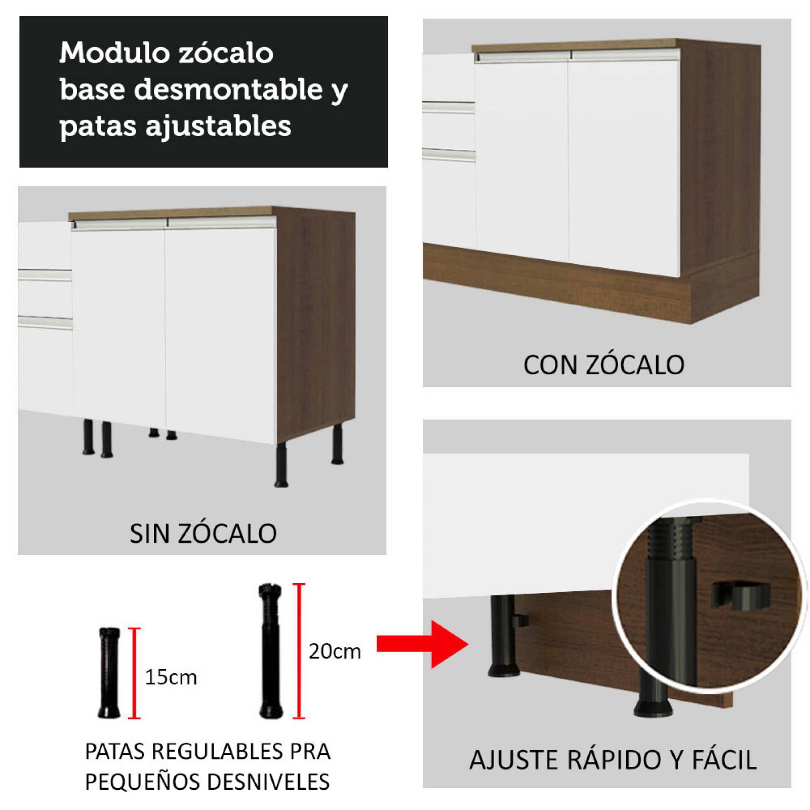 Mueble de Cocina Integral 260cm Glamy Madesa 05.