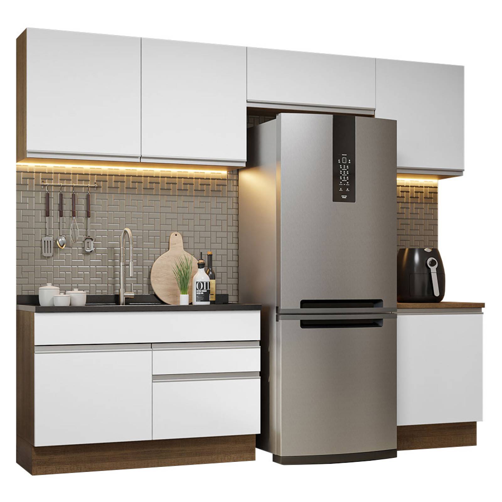 Mueble de Cocina Integral 260cm Glamy Madesa 05.