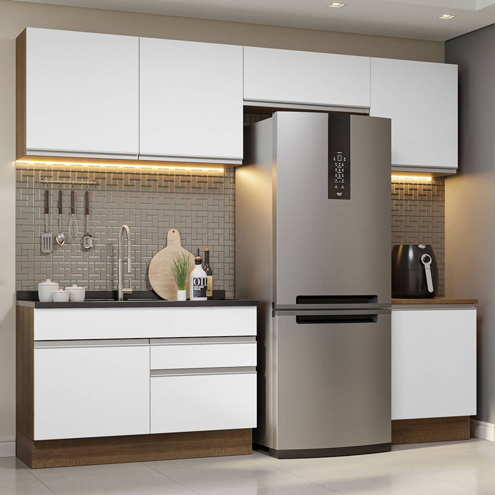 Mueble de Cocina Integral 260cm Glamy Madesa 05.