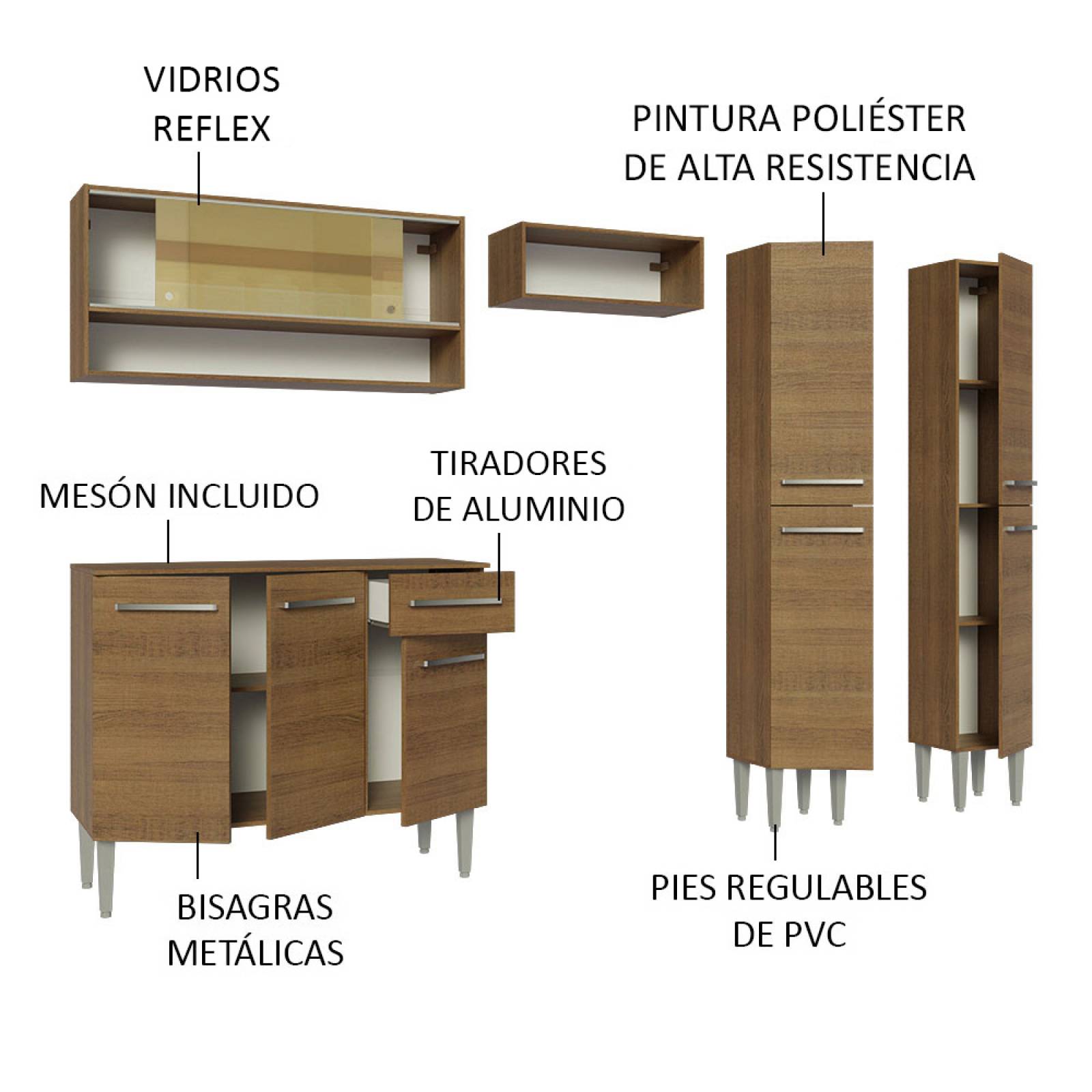 Mueble de Cocina Integral Madesa Emilly 229cm 04.