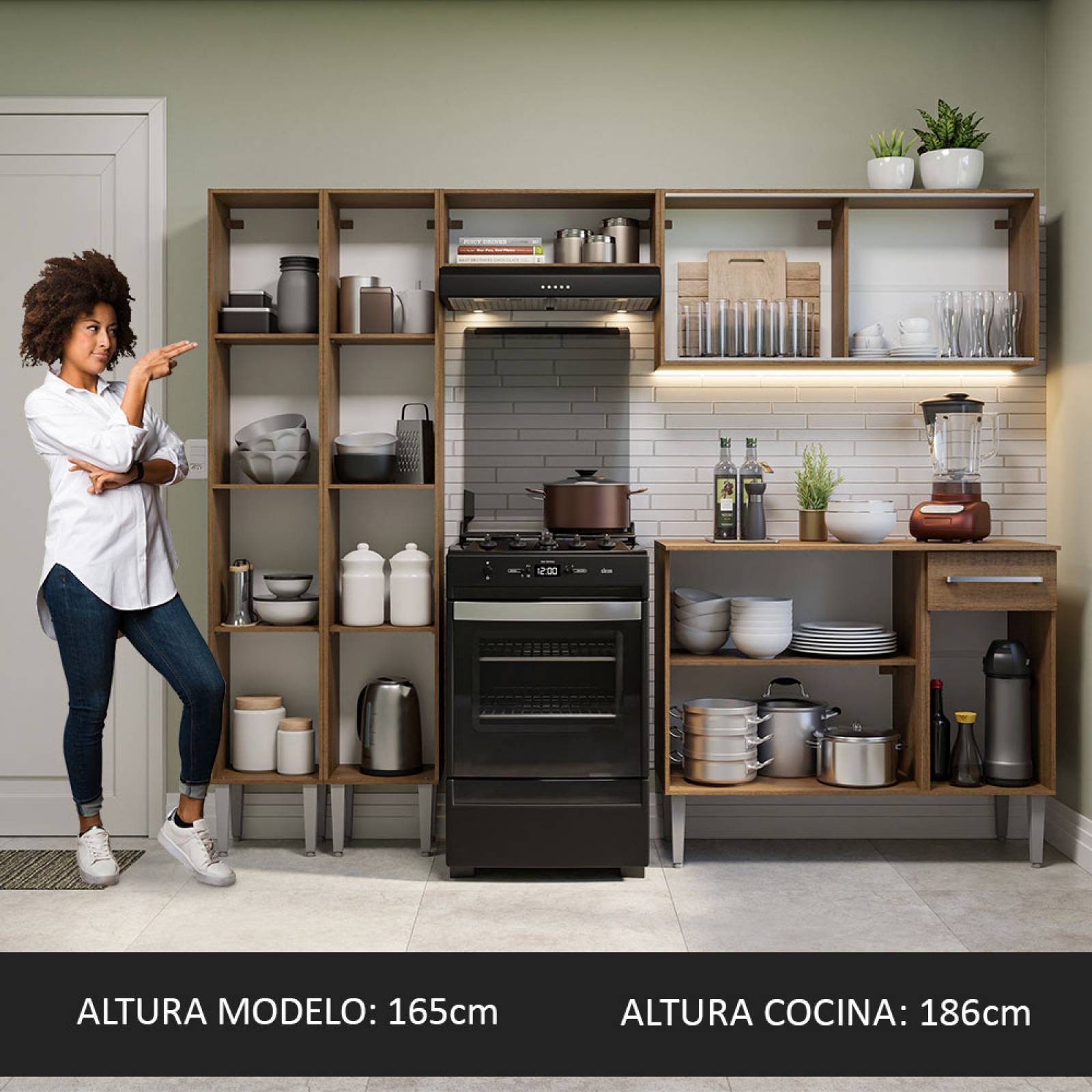 Mueble de Cocina Integral 229cm Emilly Madesa 05.
