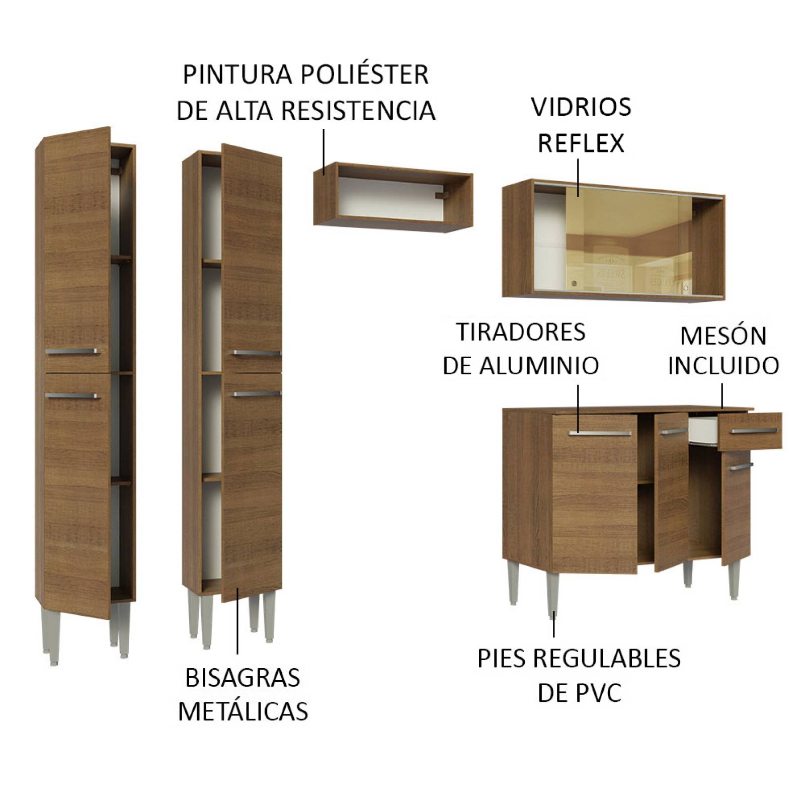 Mueble de Cocina Integral Madesa Emilly 229cm 06.