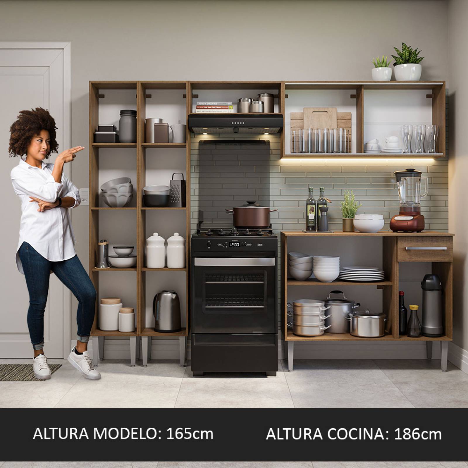 Mueble de Cocina Integral Madesa Emilly 229cm 06.
