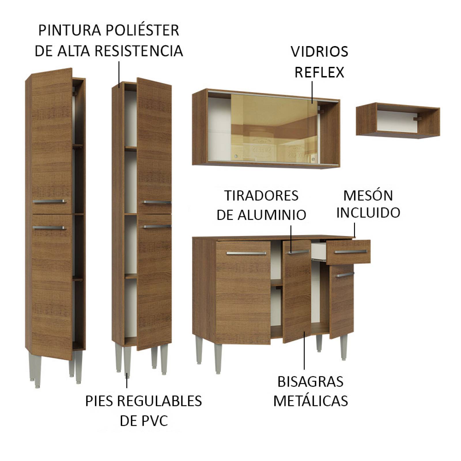 Mueble de Cocina Integral Madesa Emilly 229cm 09.