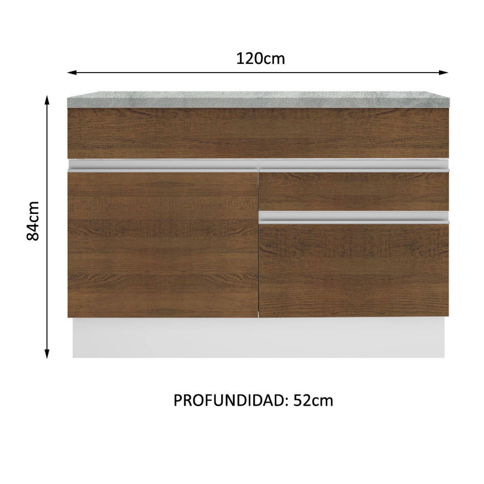 Mueble de Cocina Madesa Glamy 120 cm Marrón/Blanco.