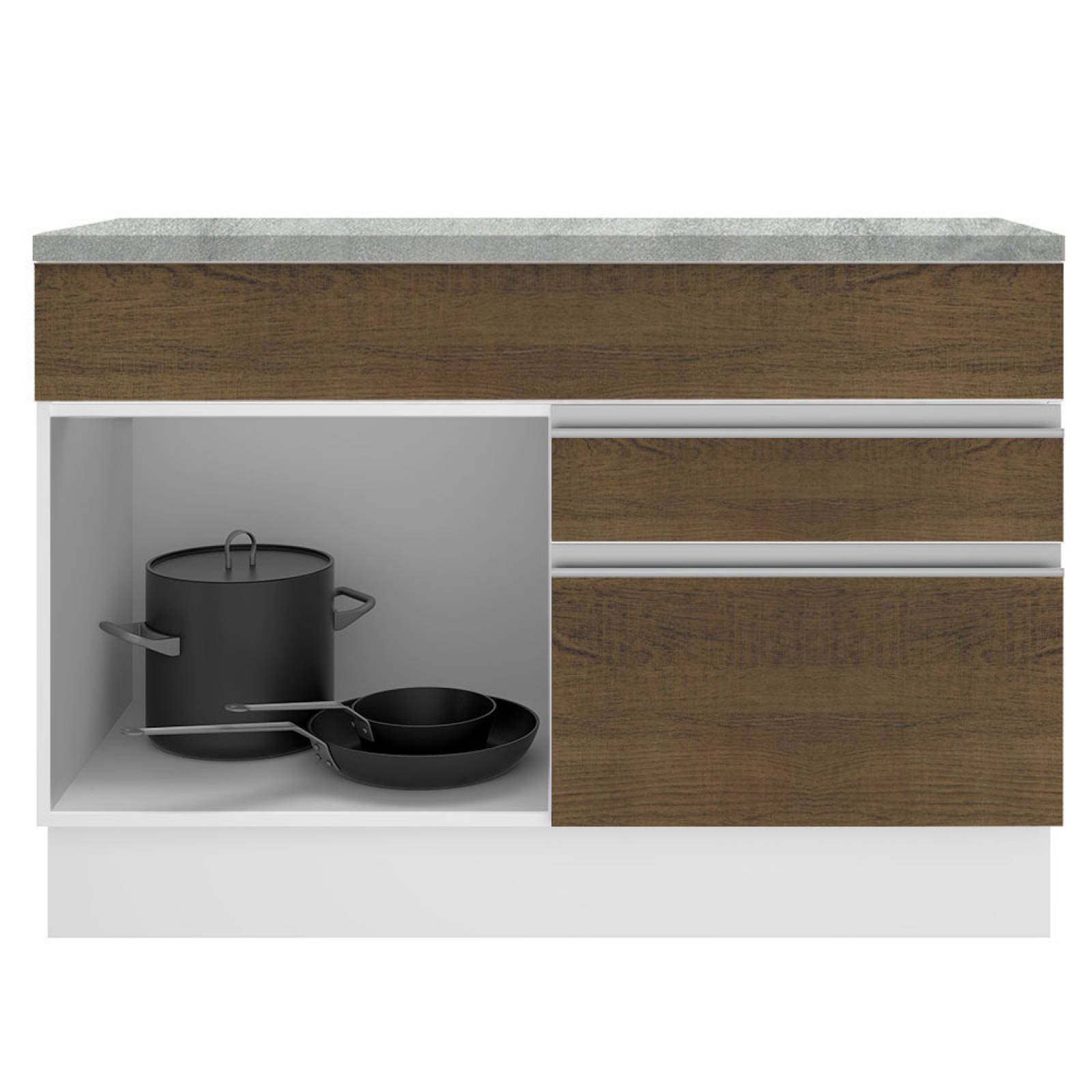 Mueble de Cocina Madesa Glamy 120 cm Marrón/Blanco.