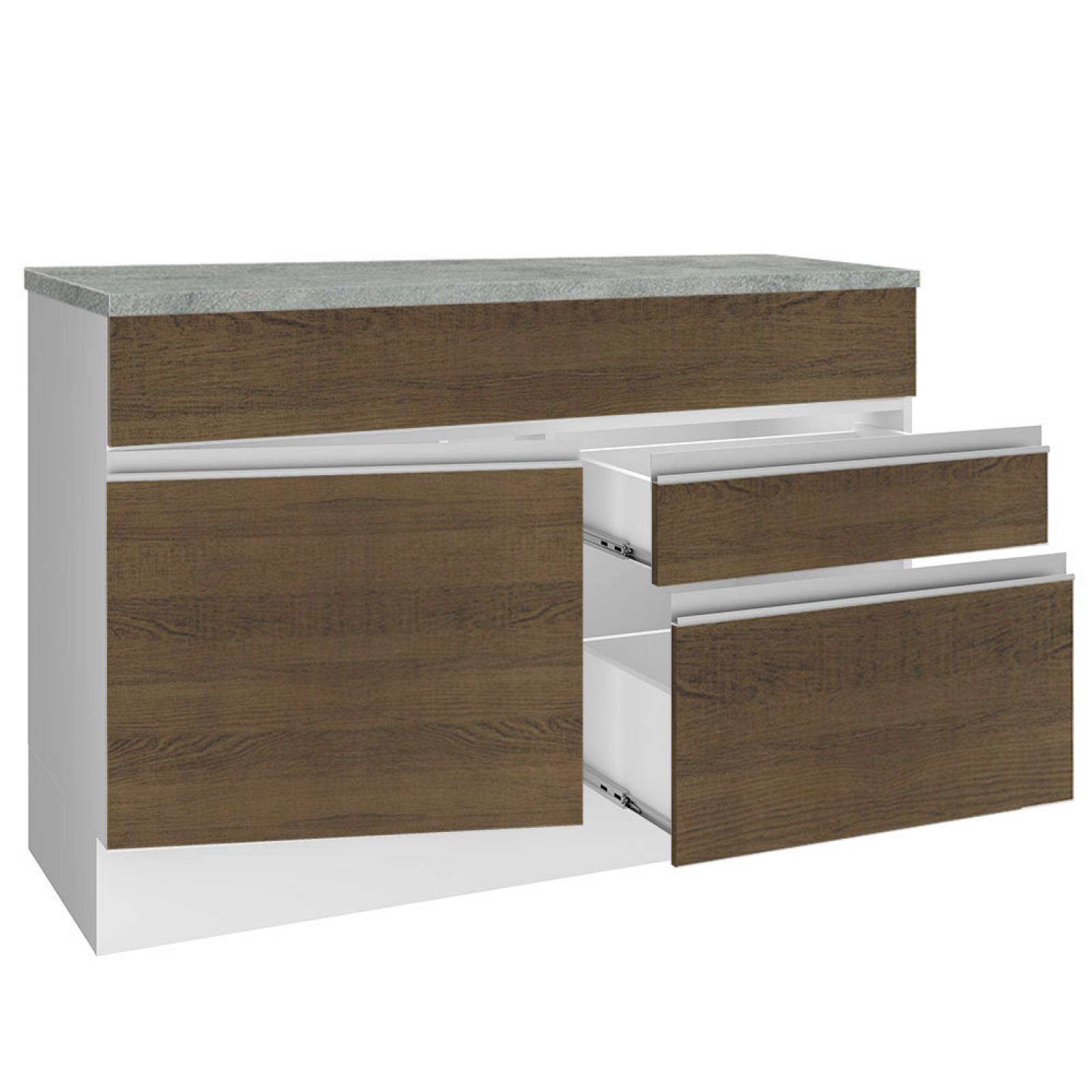 Mueble de Cocina Madesa Glamy 120 cm Marrón/Blanco.