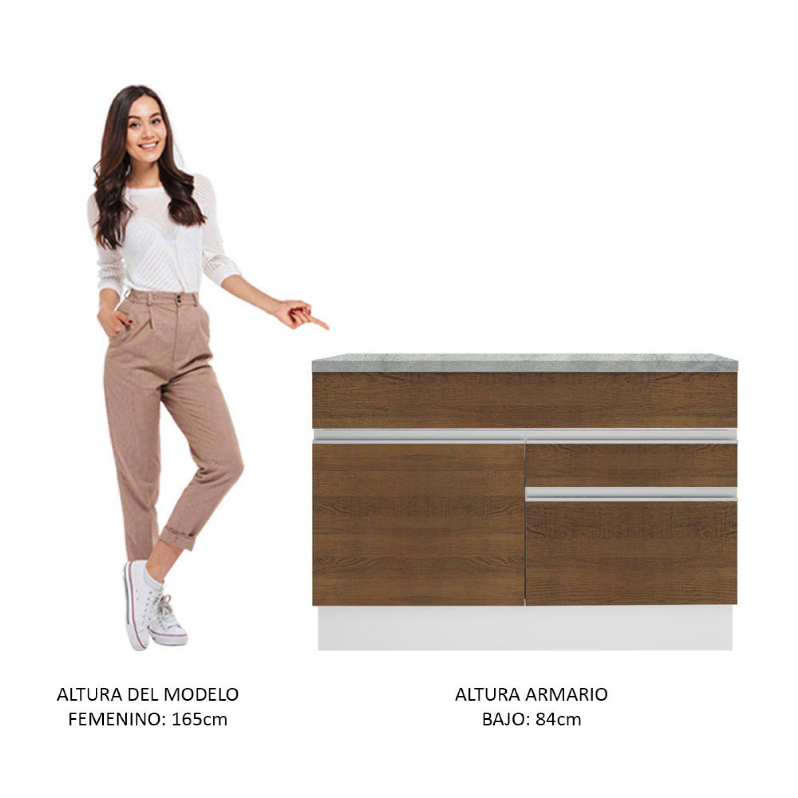 Mueble de Cocina Madesa Glamy 120 cm Marrón/Blanco.