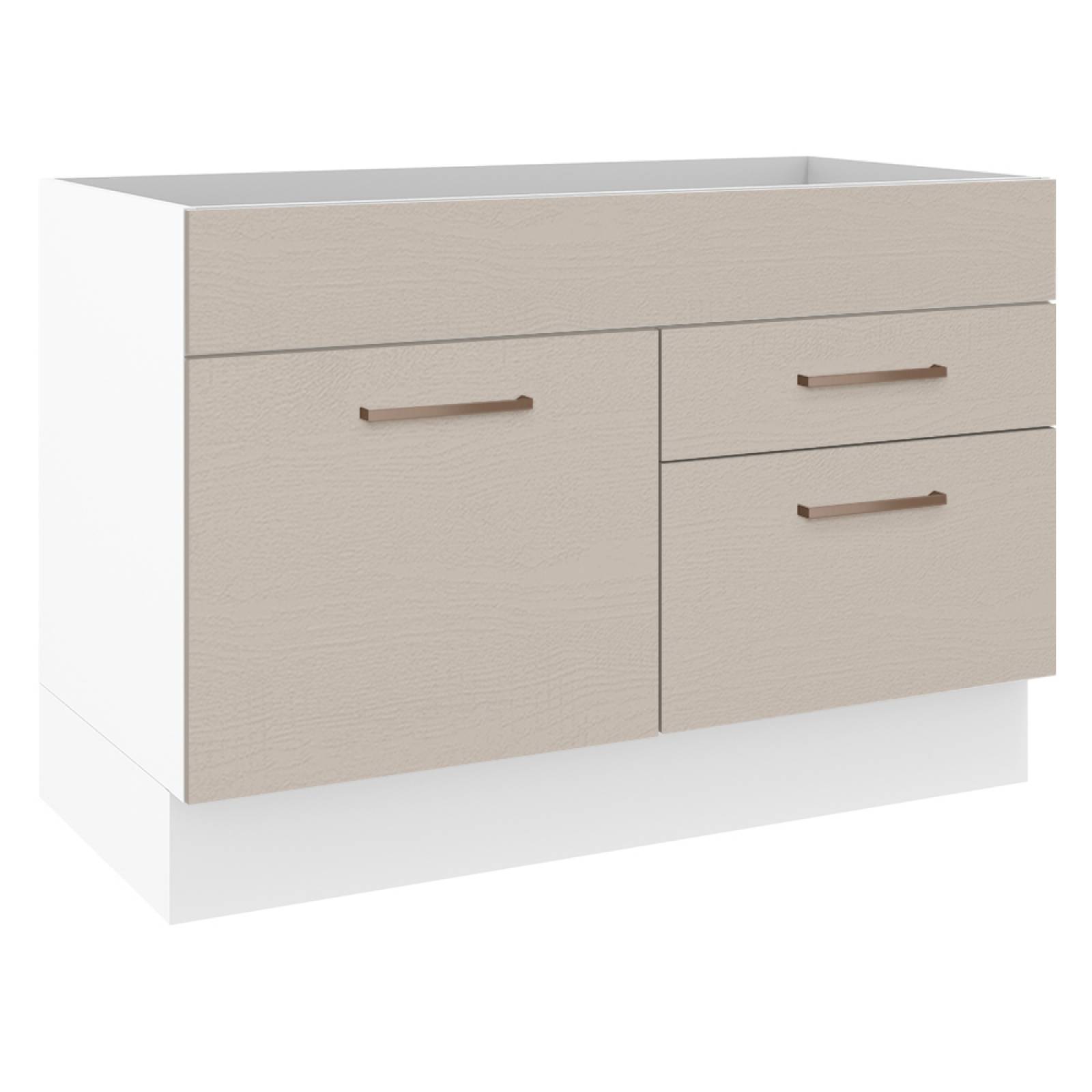 Mueble de Cocina Para Fregadero Agata Madesa 1 Puerta 2 Cajones Crema/Blanco.