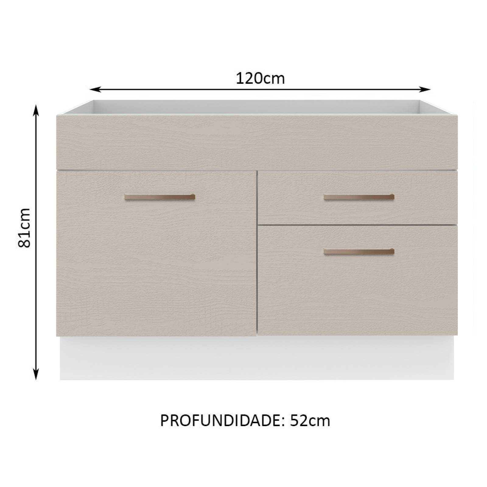 Mueble de Cocina Para Fregadero Agata Madesa 1 Puerta 2 Cajones Crema/Blanco.