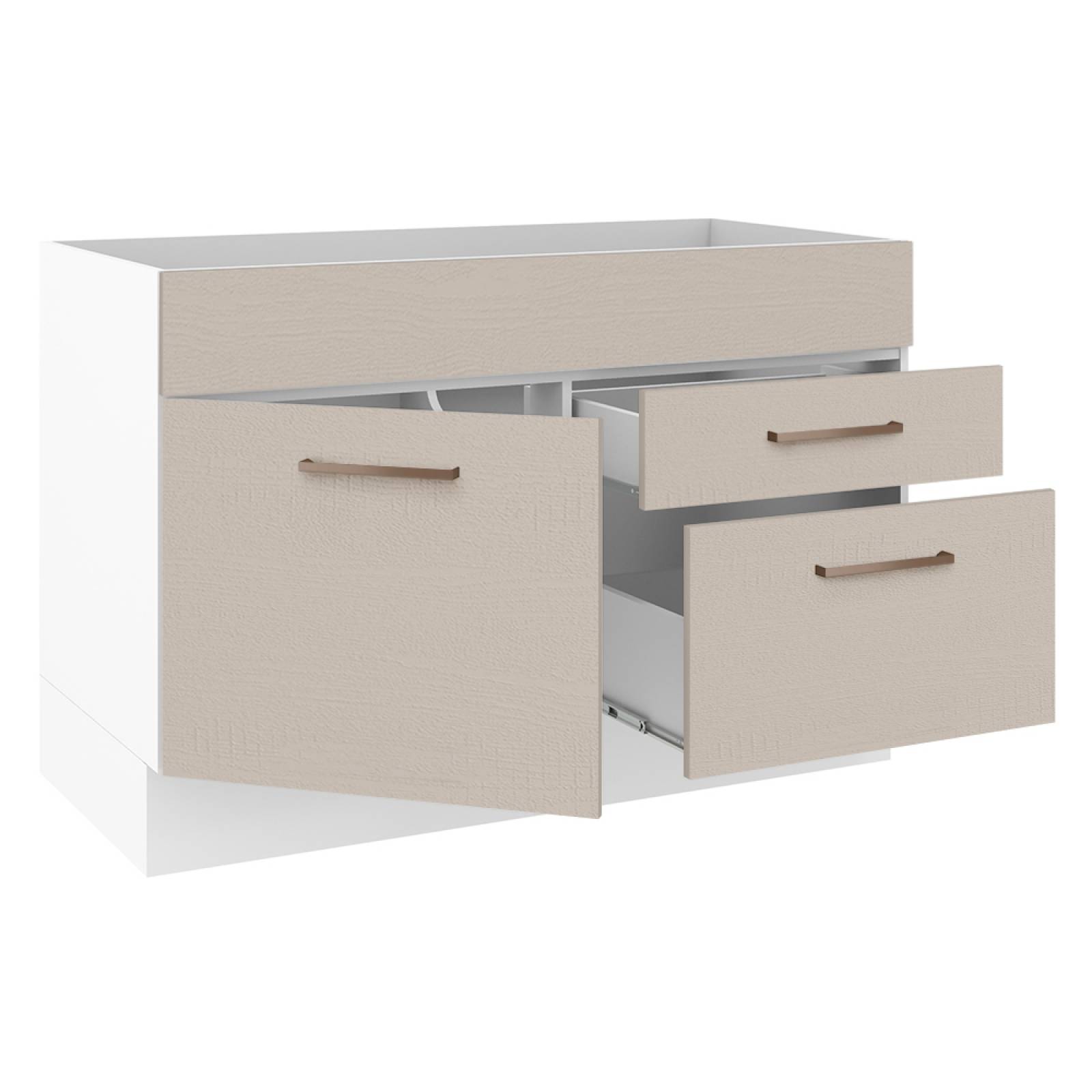 Mueble de Cocina Para Fregadero Agata Madesa 1 Puerta 2 Cajones Crema/Blanco.