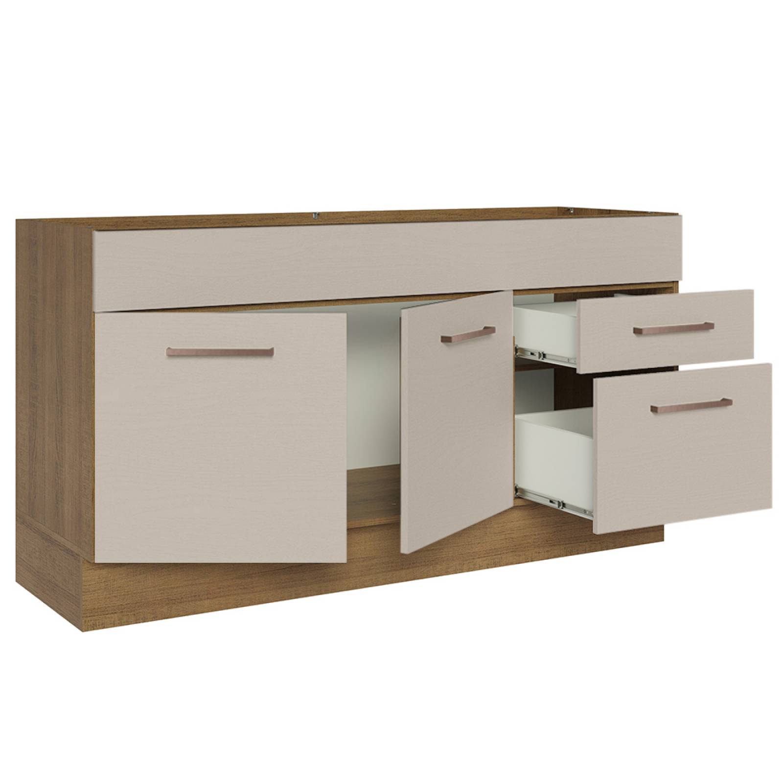 Mueble de Cocina Para Fregadero 150 cm Agata Madesa Crema/Marrón